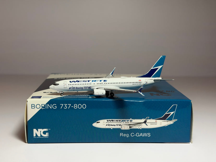 NG Models 1:400 WestJet Boeing 737-800 C-GAWS "#100 Boeing 737" NG58087