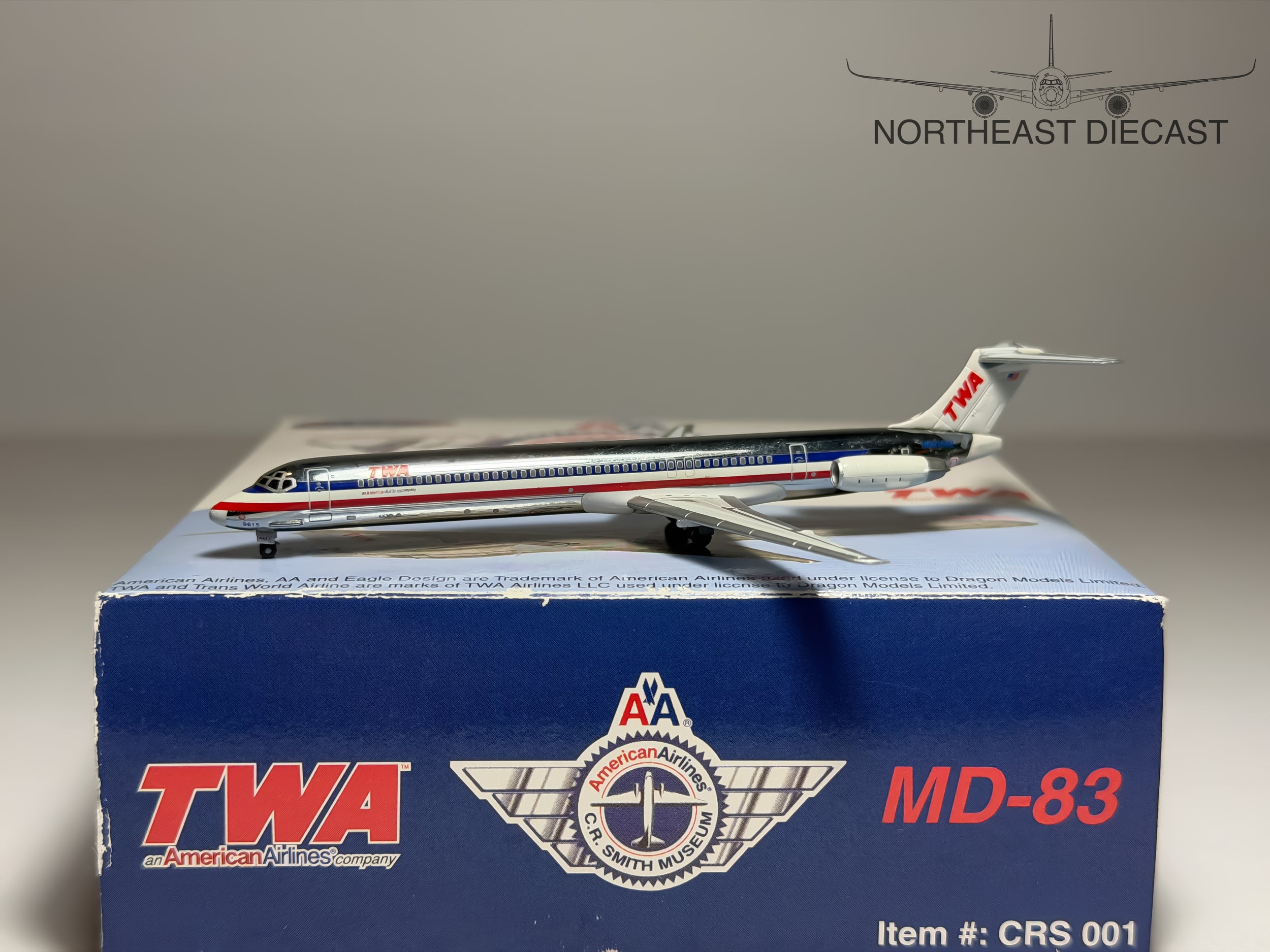 TWA Trans World Airlines McDonnell Douglas MD-83 1:400 Dragon Wings N9615W (CRS001)