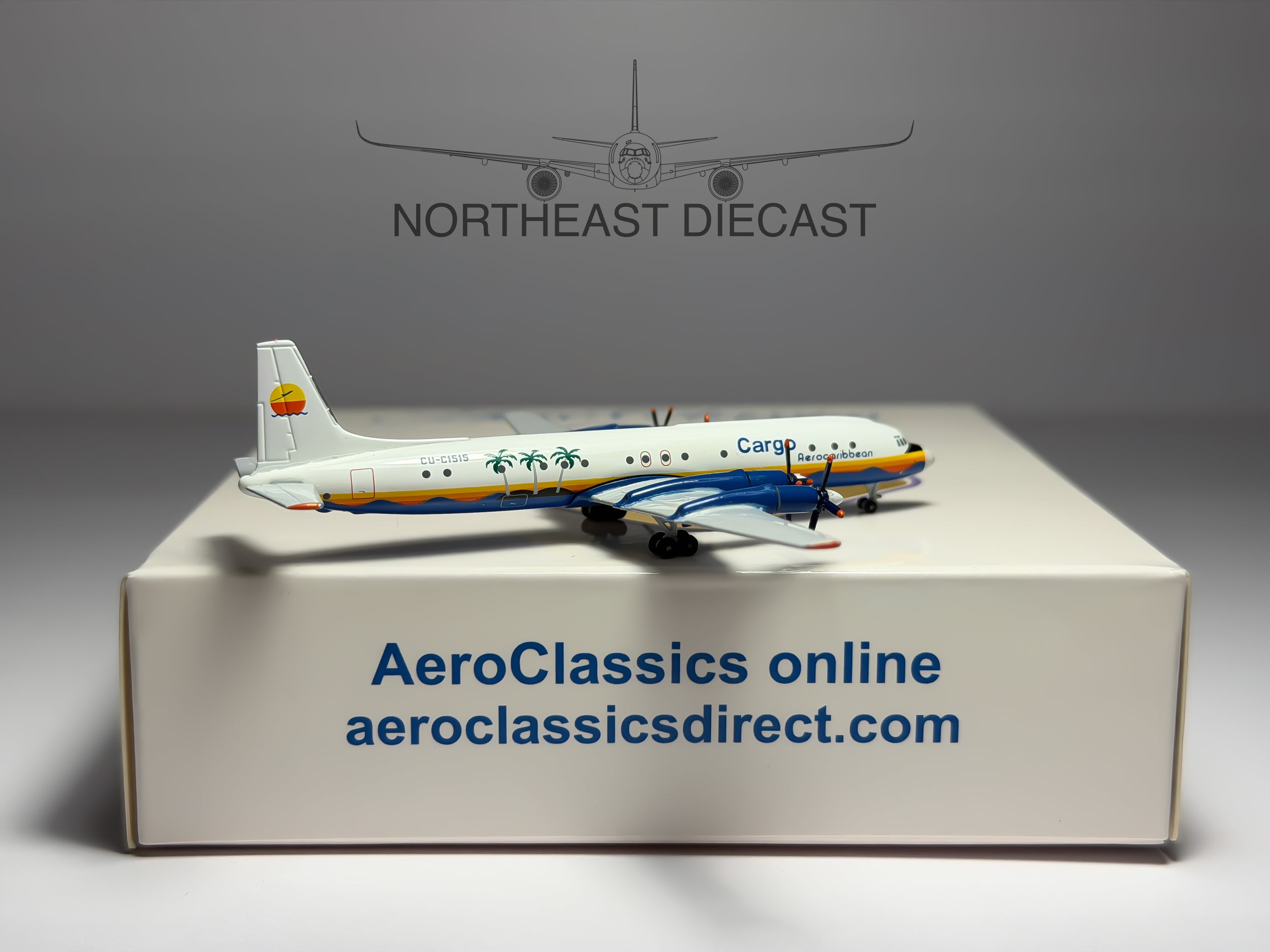 Aero Caribbean Cargo Ilyushin Il-18F 1:400 Aeroclassics CU-C1515 (AC411097)