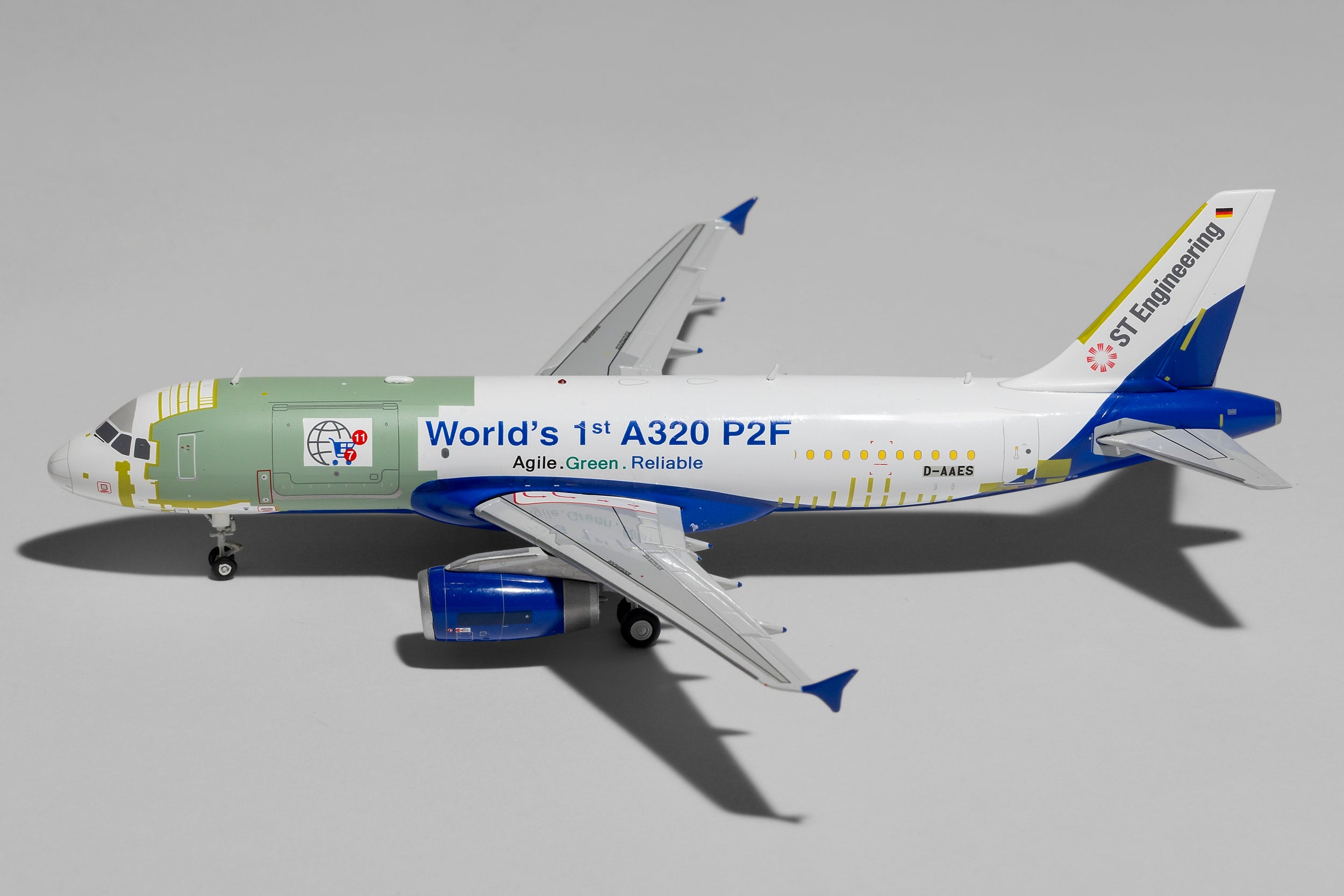 JC Wings 1:200 House Colors Airbus A320 P2F D-AAES bare metal LH2AIR338