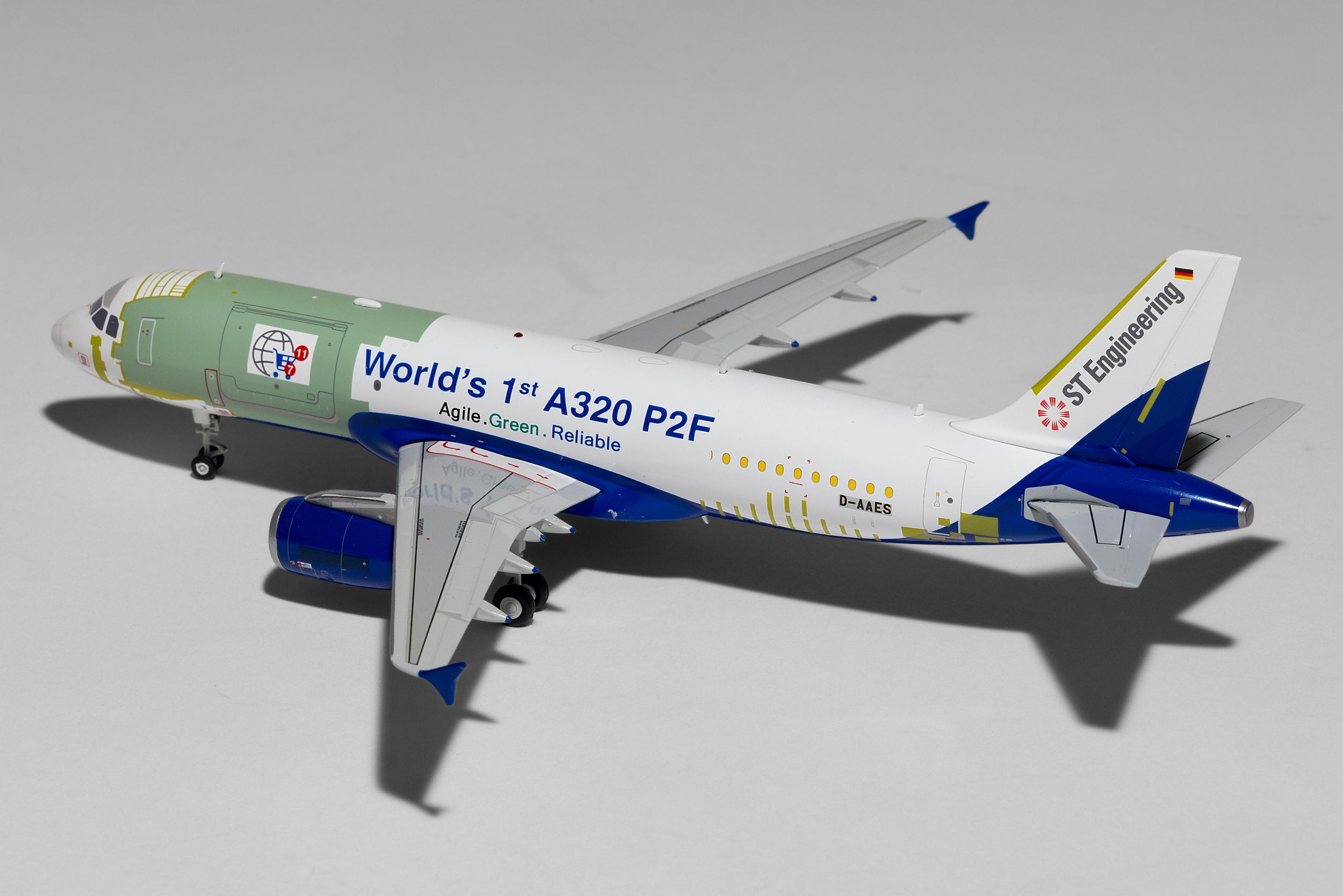 JC Wings 1:200 House Colors Airbus A320 P2F D-AAES bare metal LH2AIR338