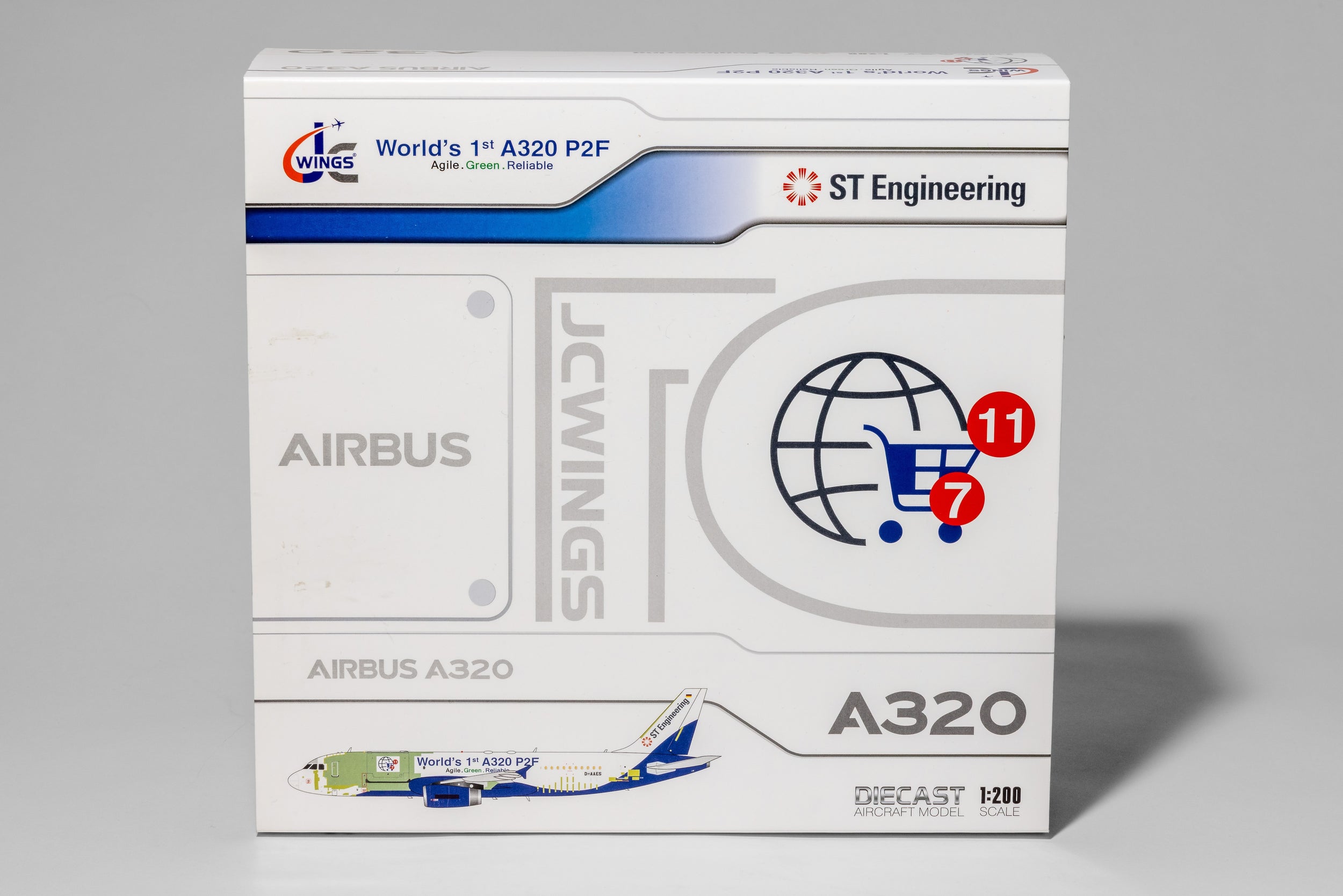 JC Wings 1:200 House Colors Airbus A320 P2F D-AAES bare metal LH2AIR338
