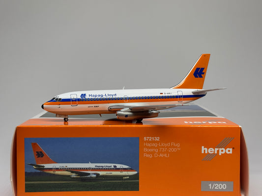 Herpa 1:200 Hapag Lloyd Boeing 737-200 D-AHLI Old Colors 572132