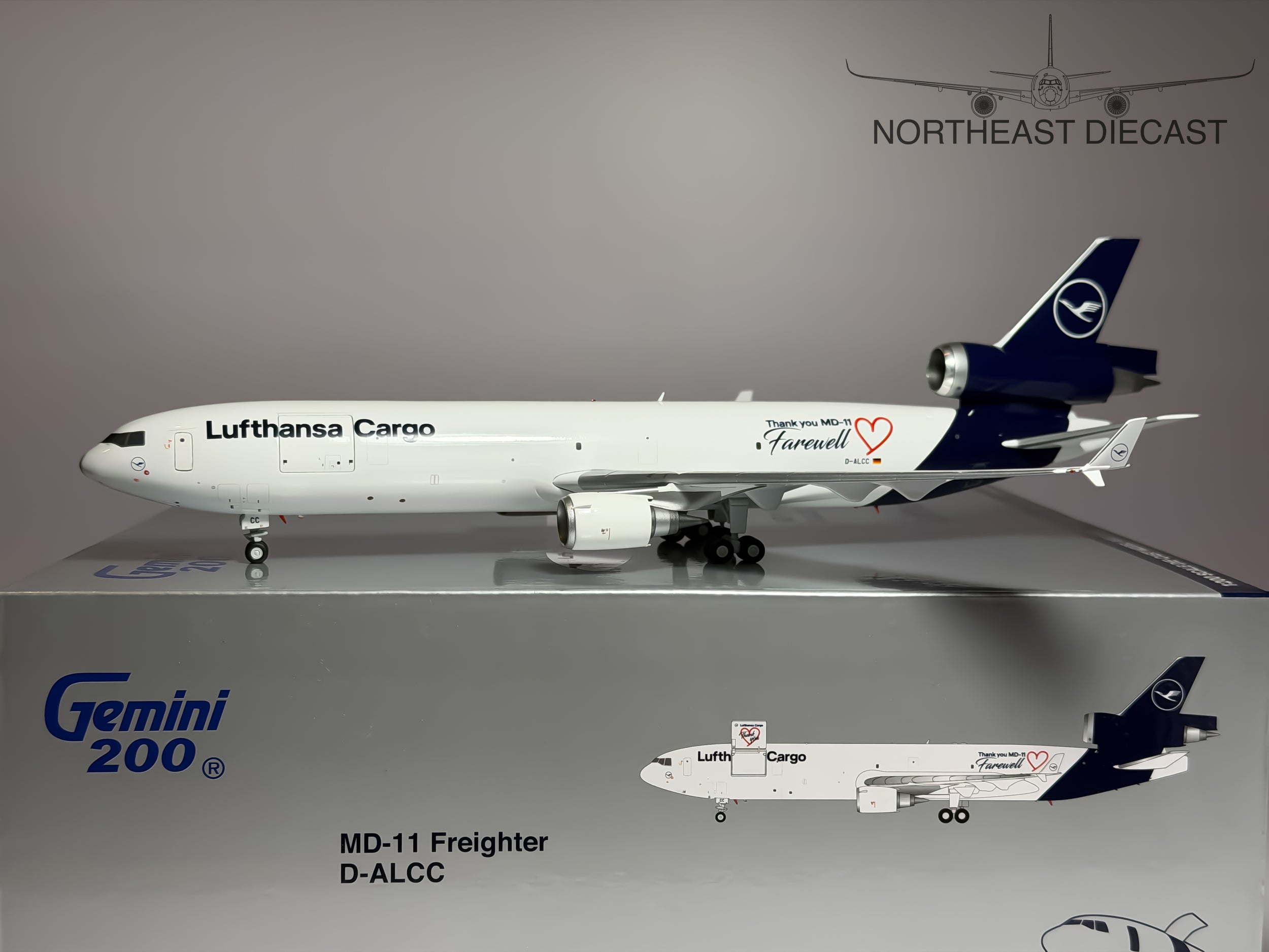 Lufthansa Cargo McDonnell Douglas MD-11F 1:200 Gemini Jets D-ALCC (G2DLH1179)