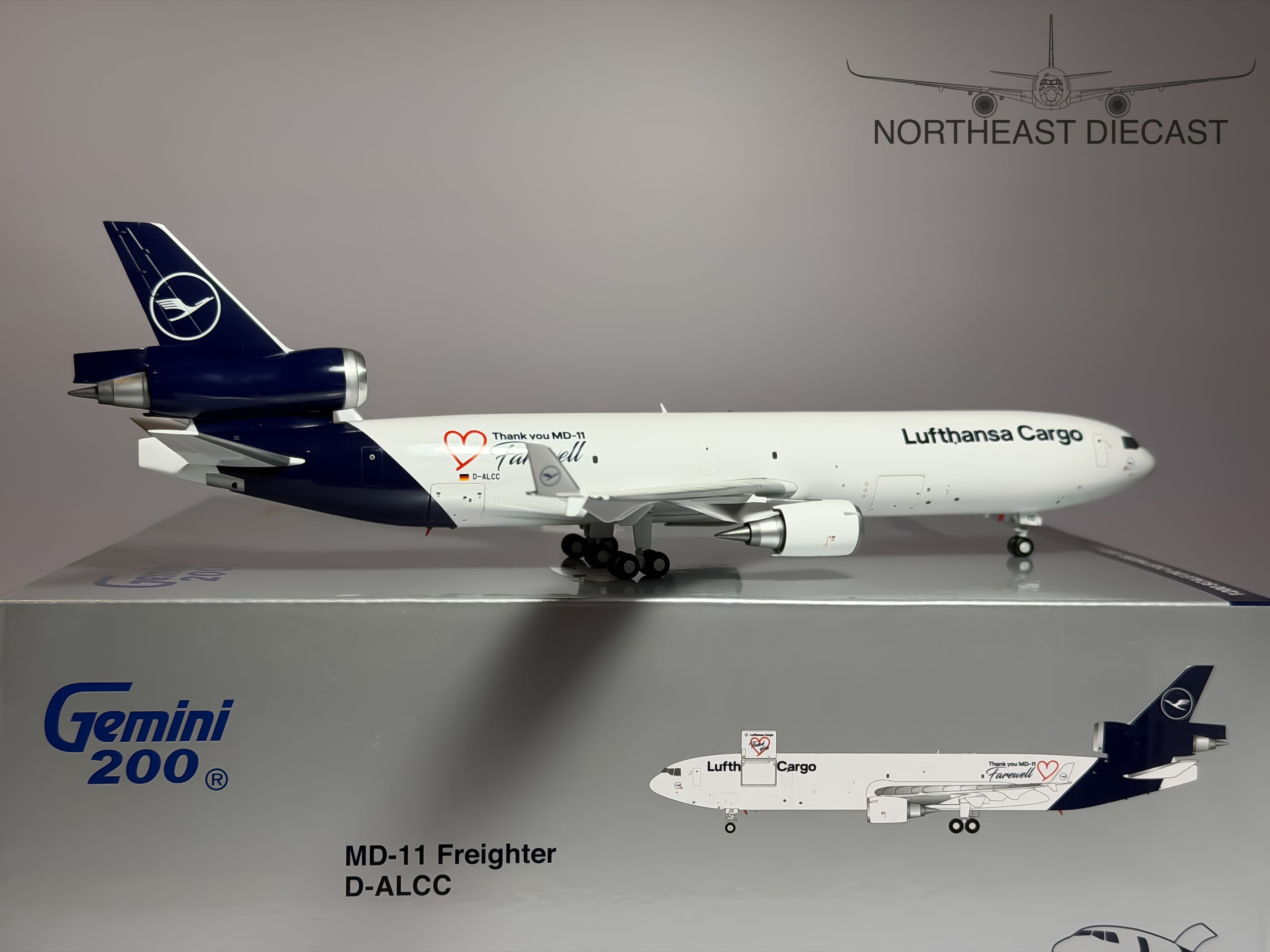 Lufthansa Cargo McDonnell Douglas MD-11F 1:200 Gemini Jets D-ALCC (G2DLH1179)