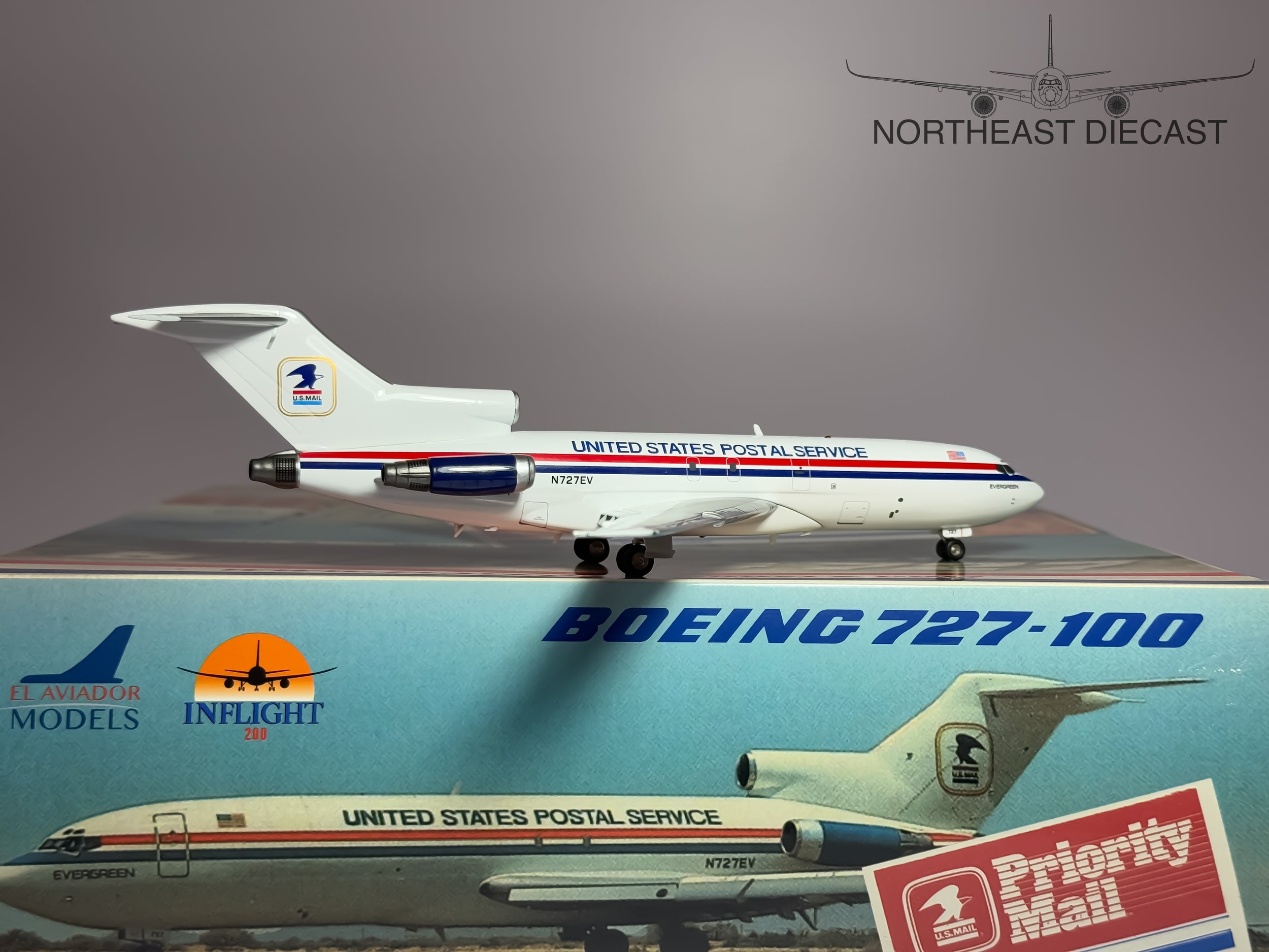 United States Postal Service Boeing 727-100F 1:200 Inflight200 N727EV (EAV727)