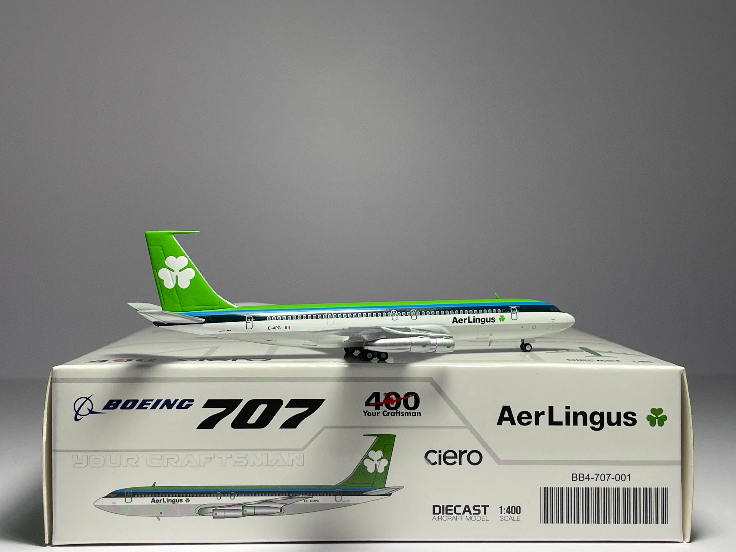 Gemini Jets 1:400 Aer Lingus Boeing 707-320C EI-APG 1980s colors BB4-707-001
