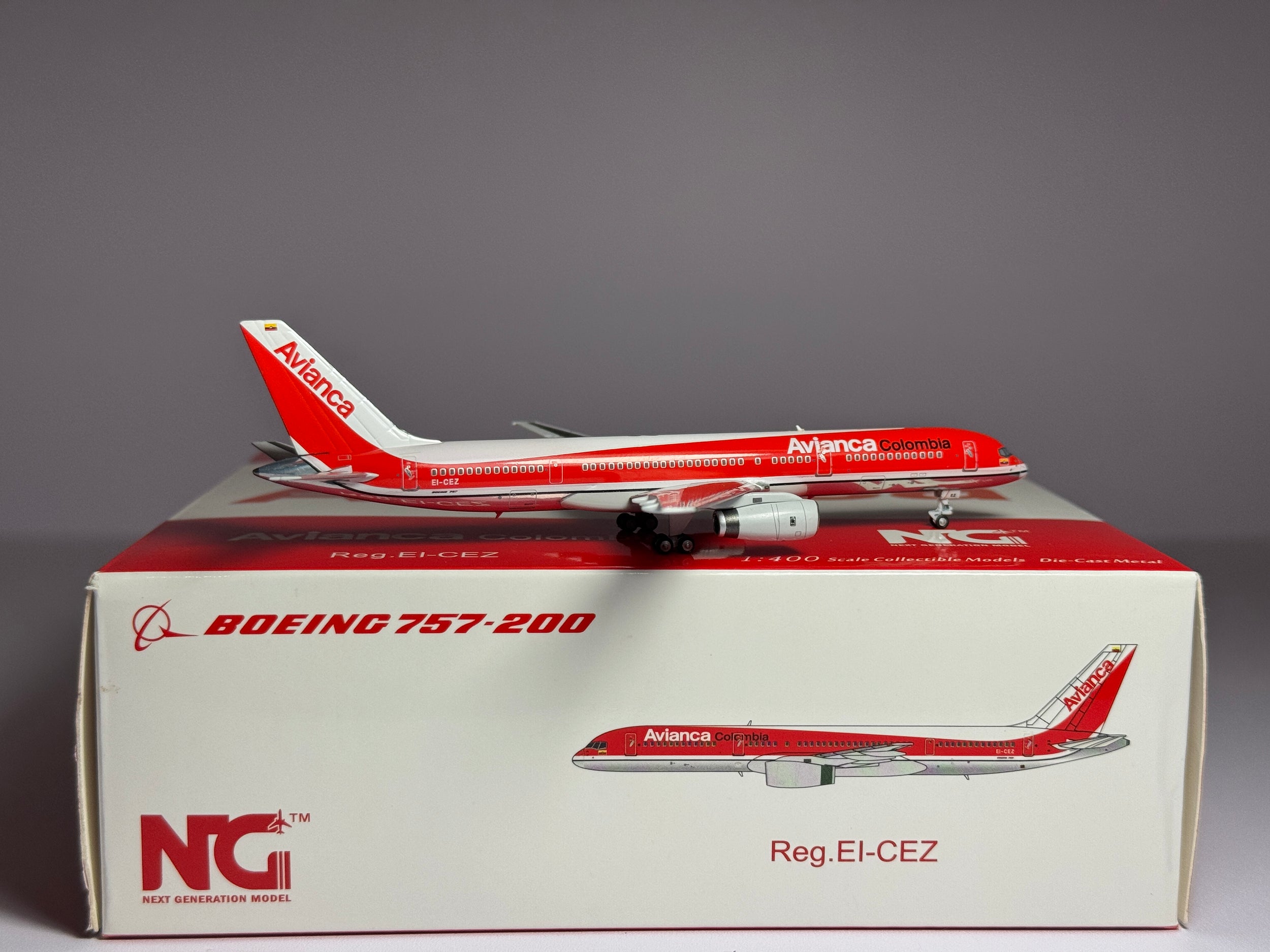 NG Models 1:400 Avianca Colombia Boeing 757-200 EI-CEZ 1990s colors NG53086