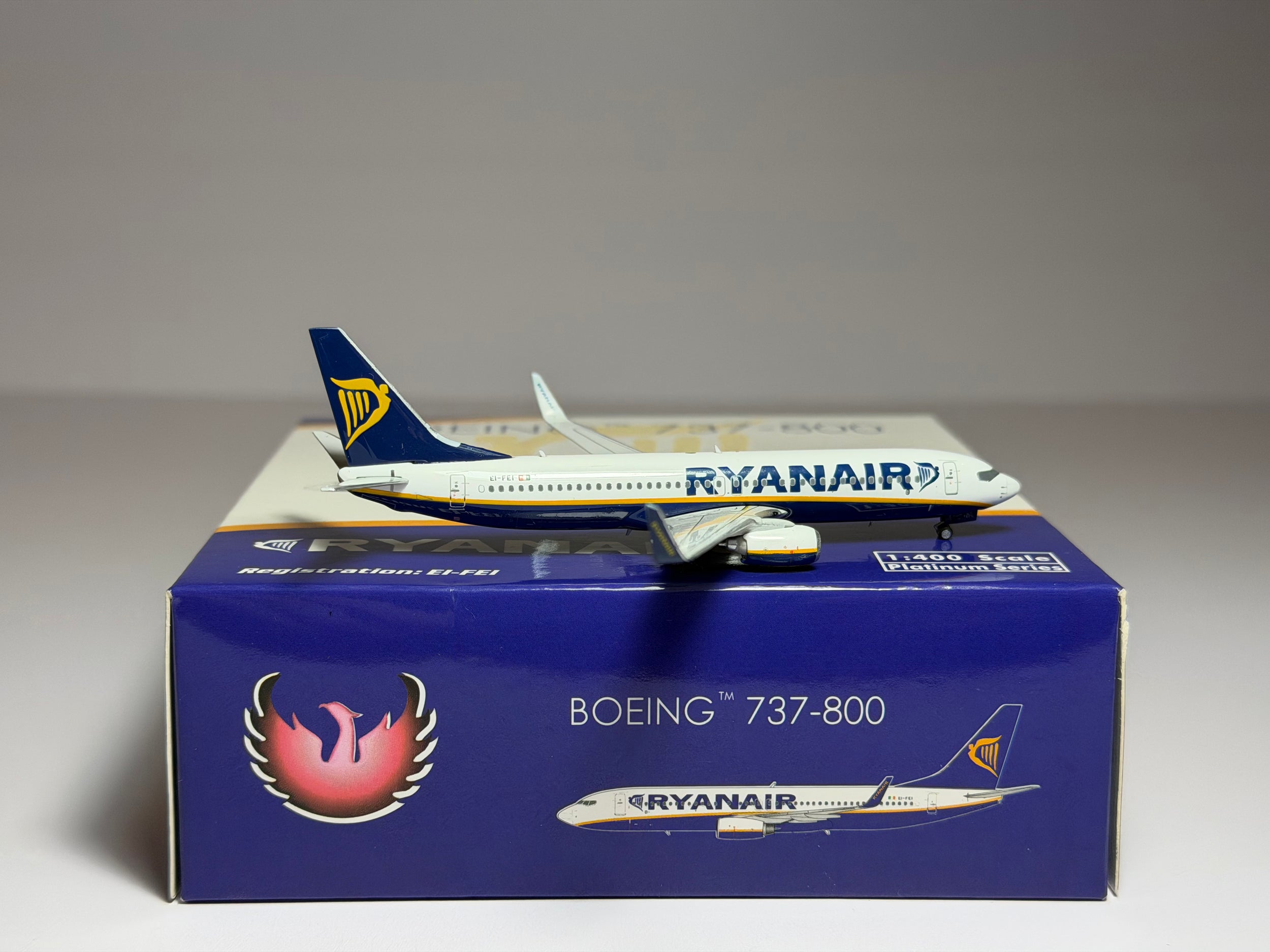 Phoenix Model 1:400 Ryanair Boeing 737-800 EI-FEI PH4RYR1280