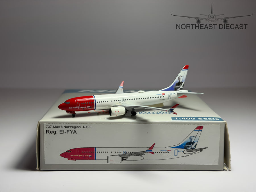 Norwegian Boeing 737 MAX 8 1:400 Aeroclassics EI-FYA (AC419351)