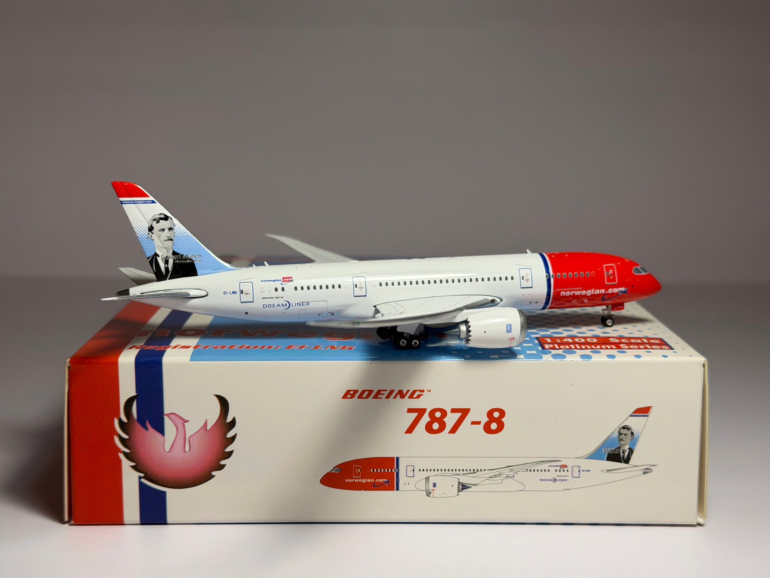 Phoenix Model 1:400 Norwegian Boeing 787-8 EI-LNG "Edvard Munch" PH411034