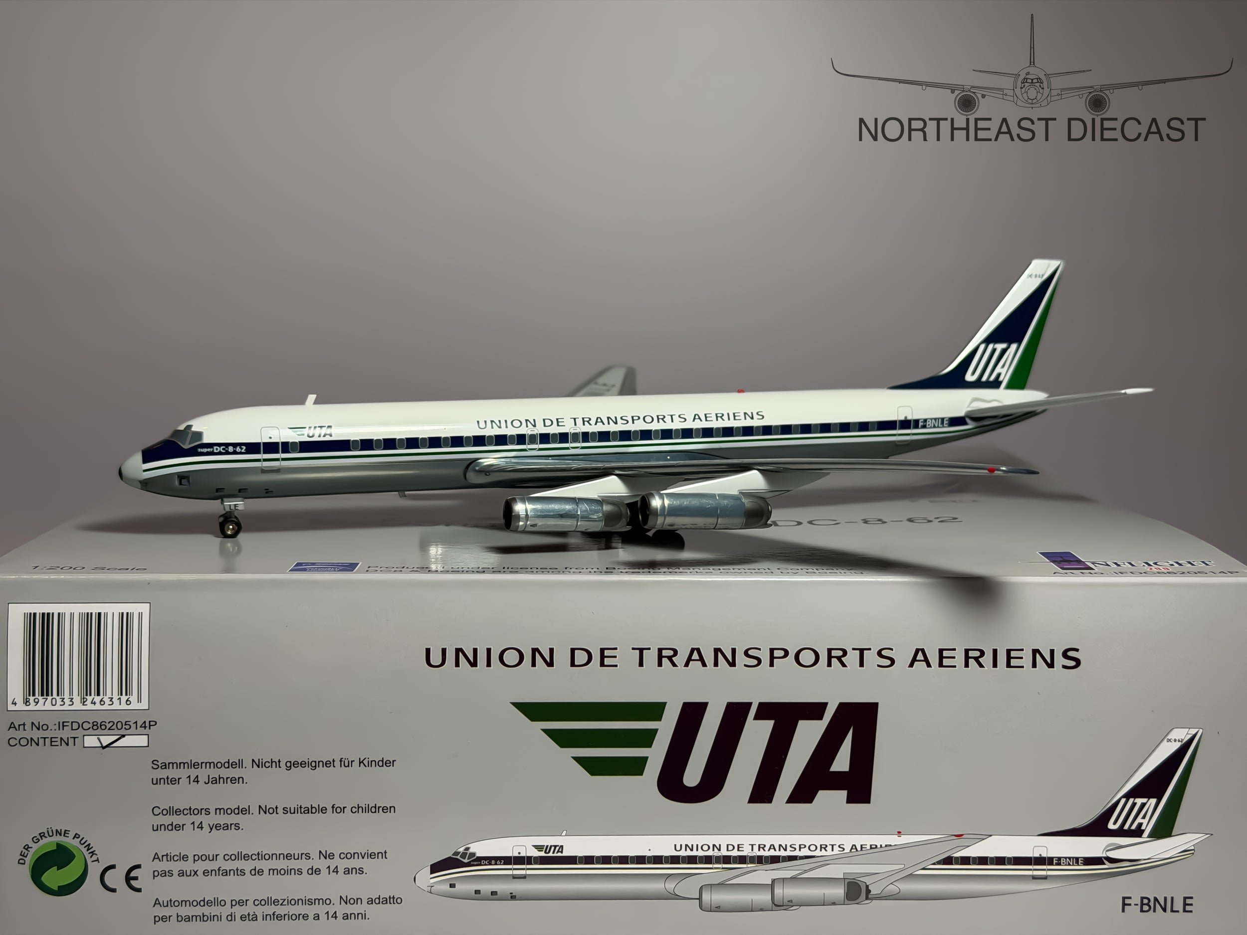 UTA Douglas DC-8-62 1:200 Inflight200 F-BNLE (IFDC8620514P)