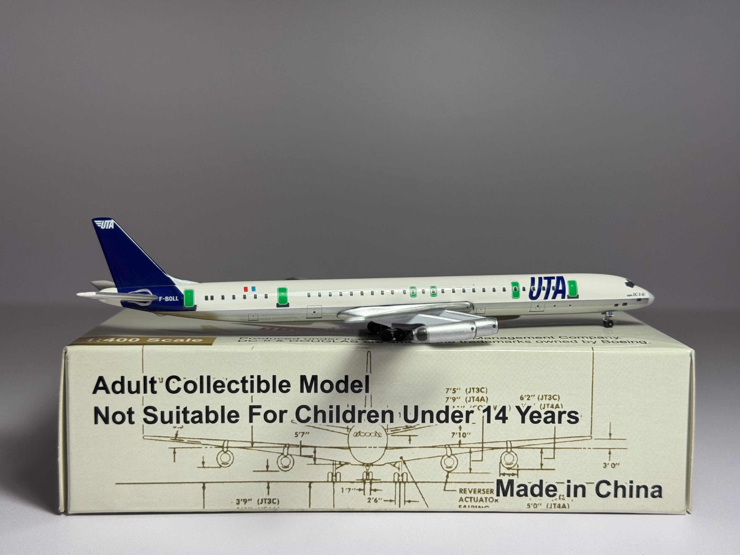 Aeroclassics 1:400 UTA Aeromaritime Douglas DC-8 F-BOLL 1960s colors ACUTA1208B