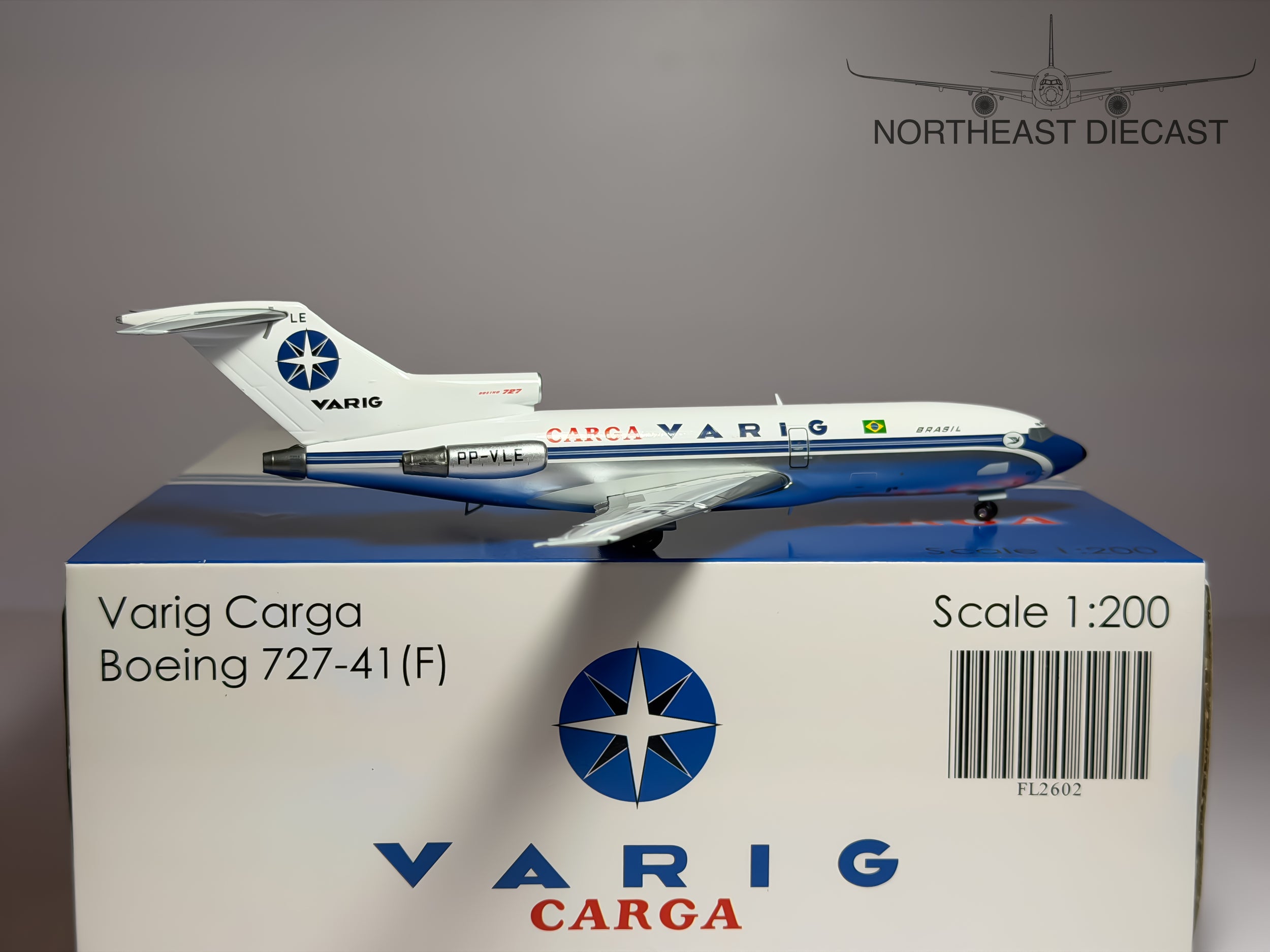 VARIG Carga Boeing 727-100F 1:200 JC Wings PP-VLE (FL2602)