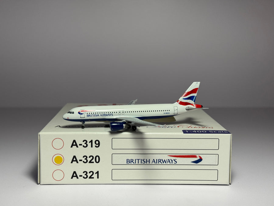 Aeroclassics 1:400 British Airways Airbus A320-200 G-BUSJ Union Jack ACGBUSJ