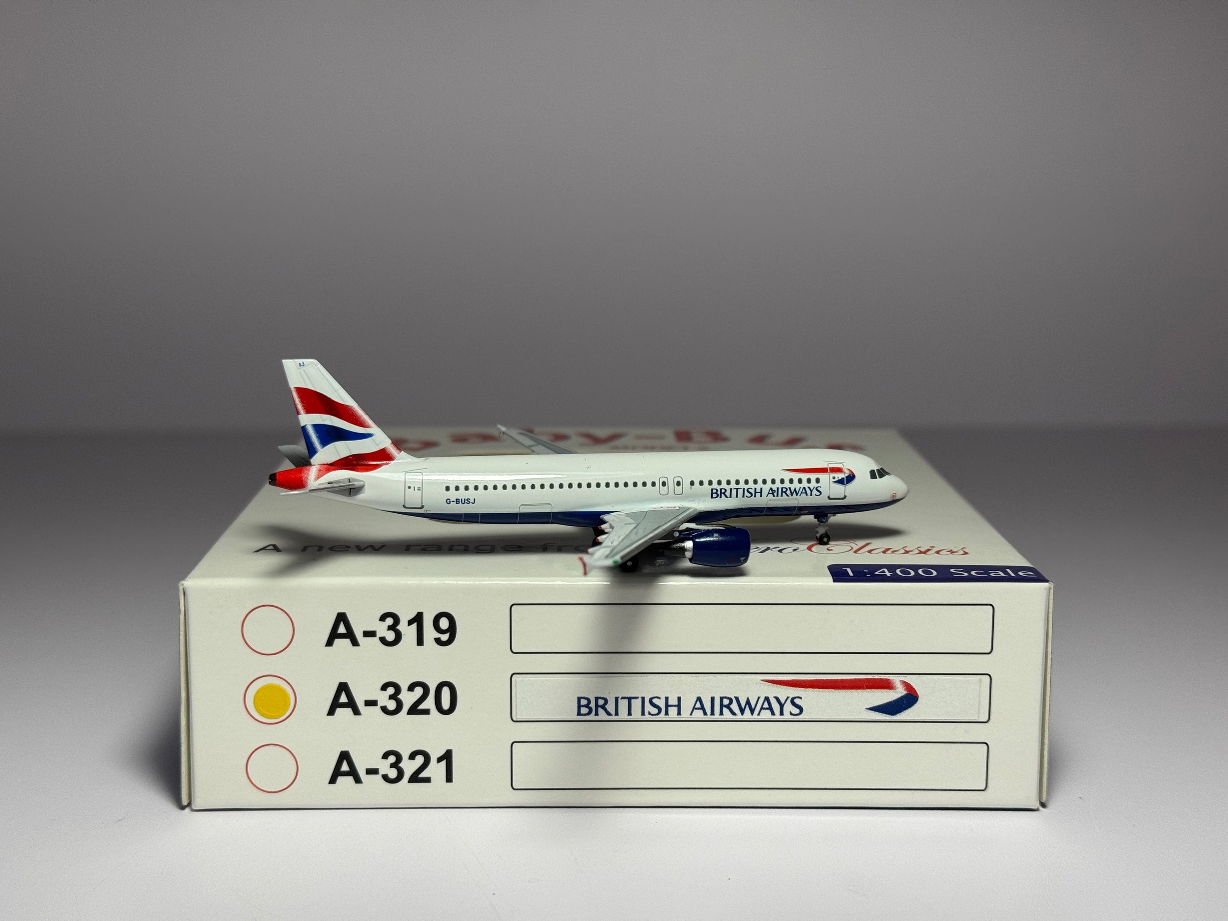 Aeroclassics 1:400 British Airways Airbus A320-200 G-BUSJ Union Jack ACGBUSJ