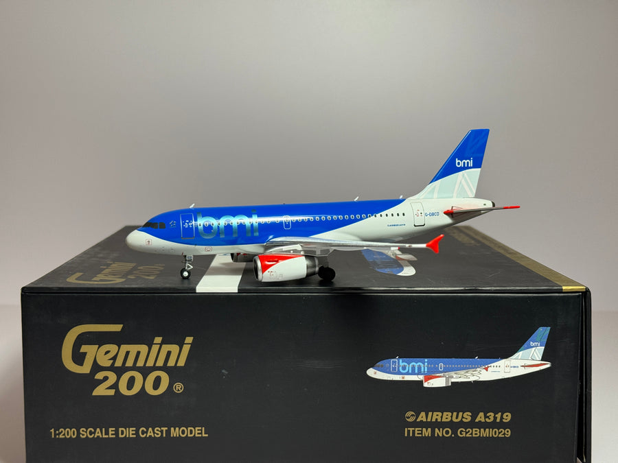 Gemini Jets 1:200 BMI British Midland Airbus A319 G-DBCD 2000s blue G2BMI029