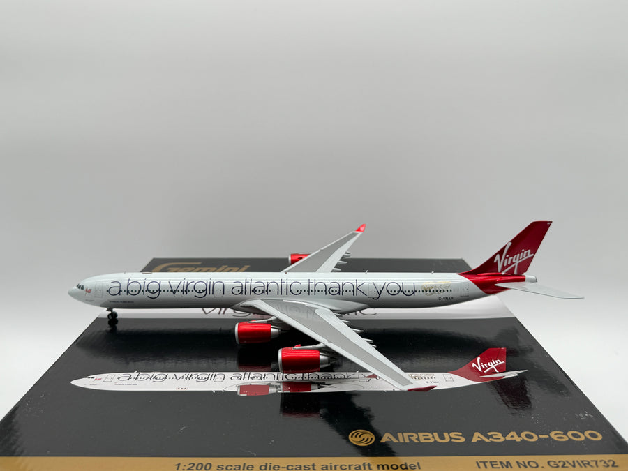 Gemini Jets 1:200 Virgin Atlantic Airbus A340-600 G-VNAP Sleeping Beauty G2VIR732