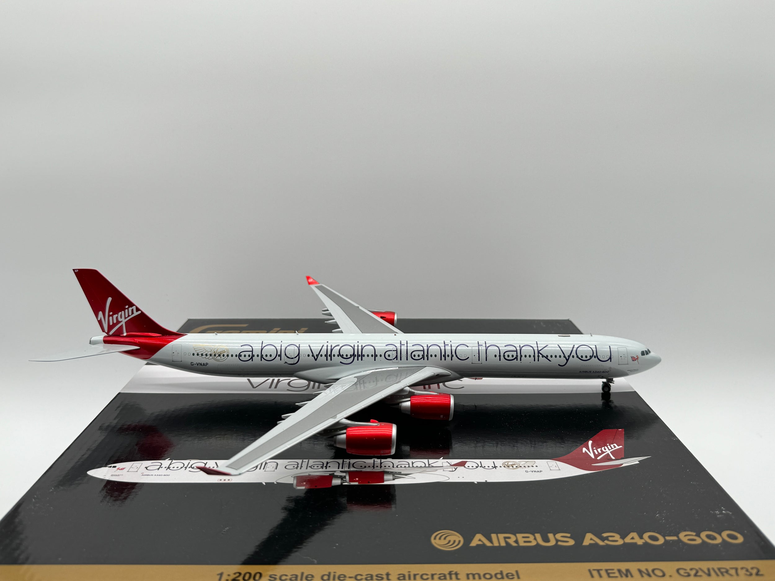Gemini Jets 1:200 Virgin Atlantic Airbus A340-600 G-VNAP Sleeping Beauty G2VIR732