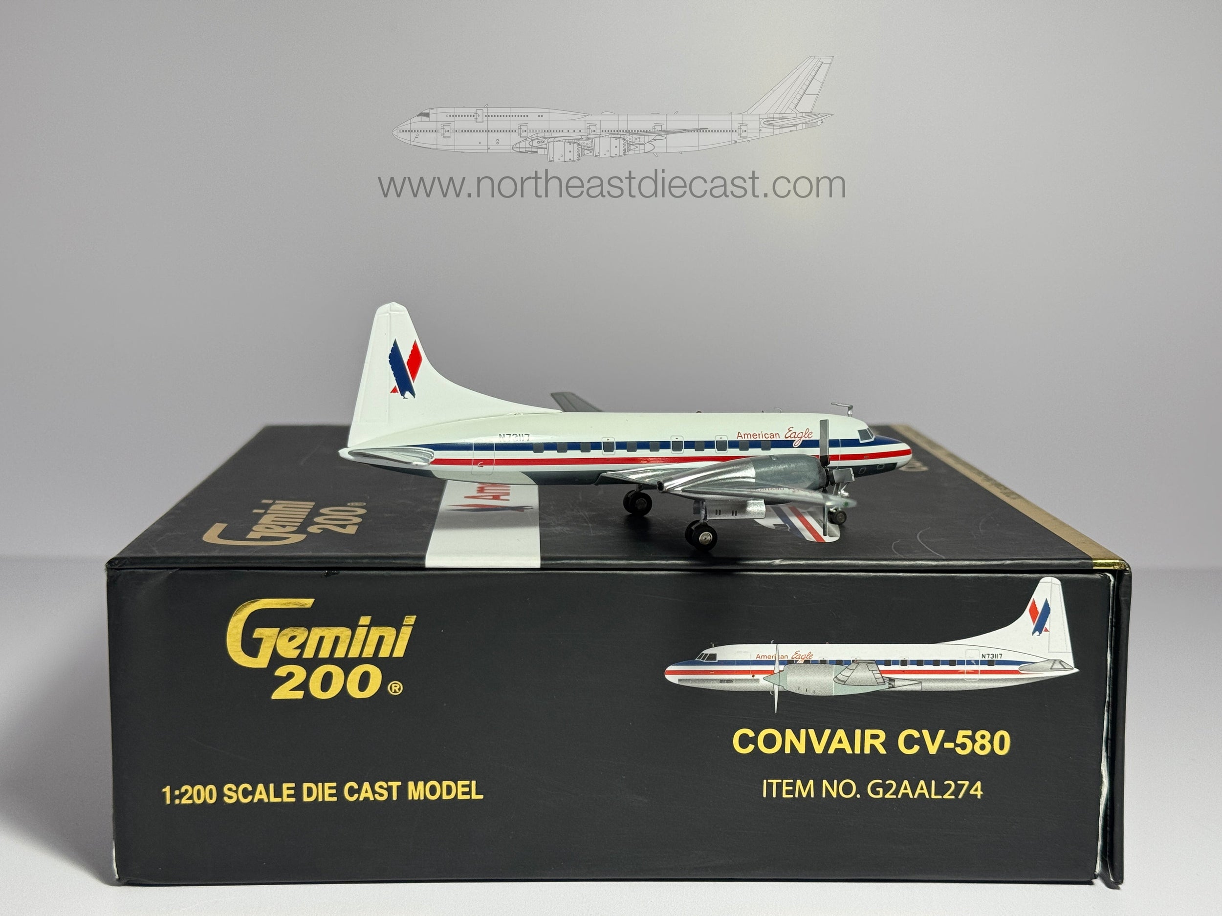 American Eagle Convair CV-580 1:200 Gemini Jets N73117 (G2AAL274)