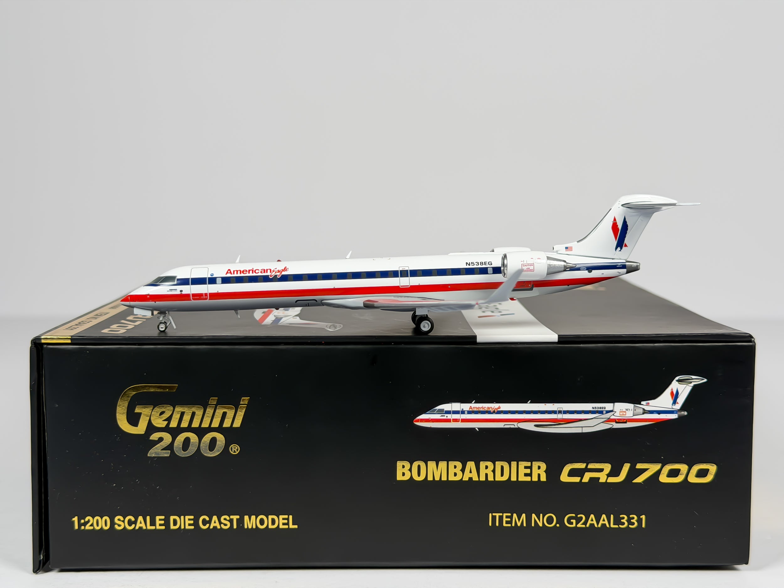 American Eagle Bombardier CRJ700 1:200 Gemini Jets N538EG (G2AAL331)