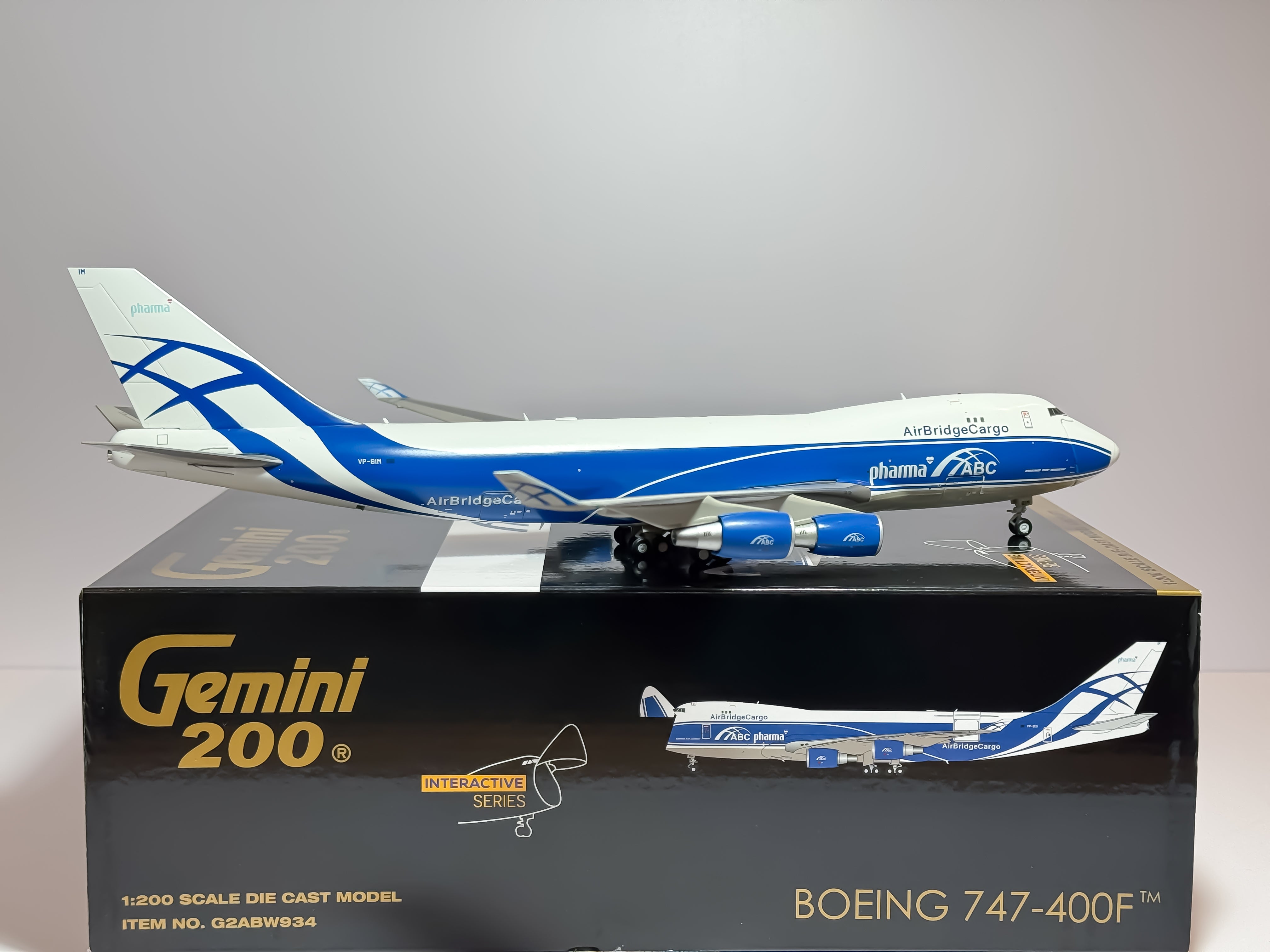 Air Bridge Cargo (ABC) Boeing 747-400F 1:200 Gemini Jets VP-BIM (G2ABW934)