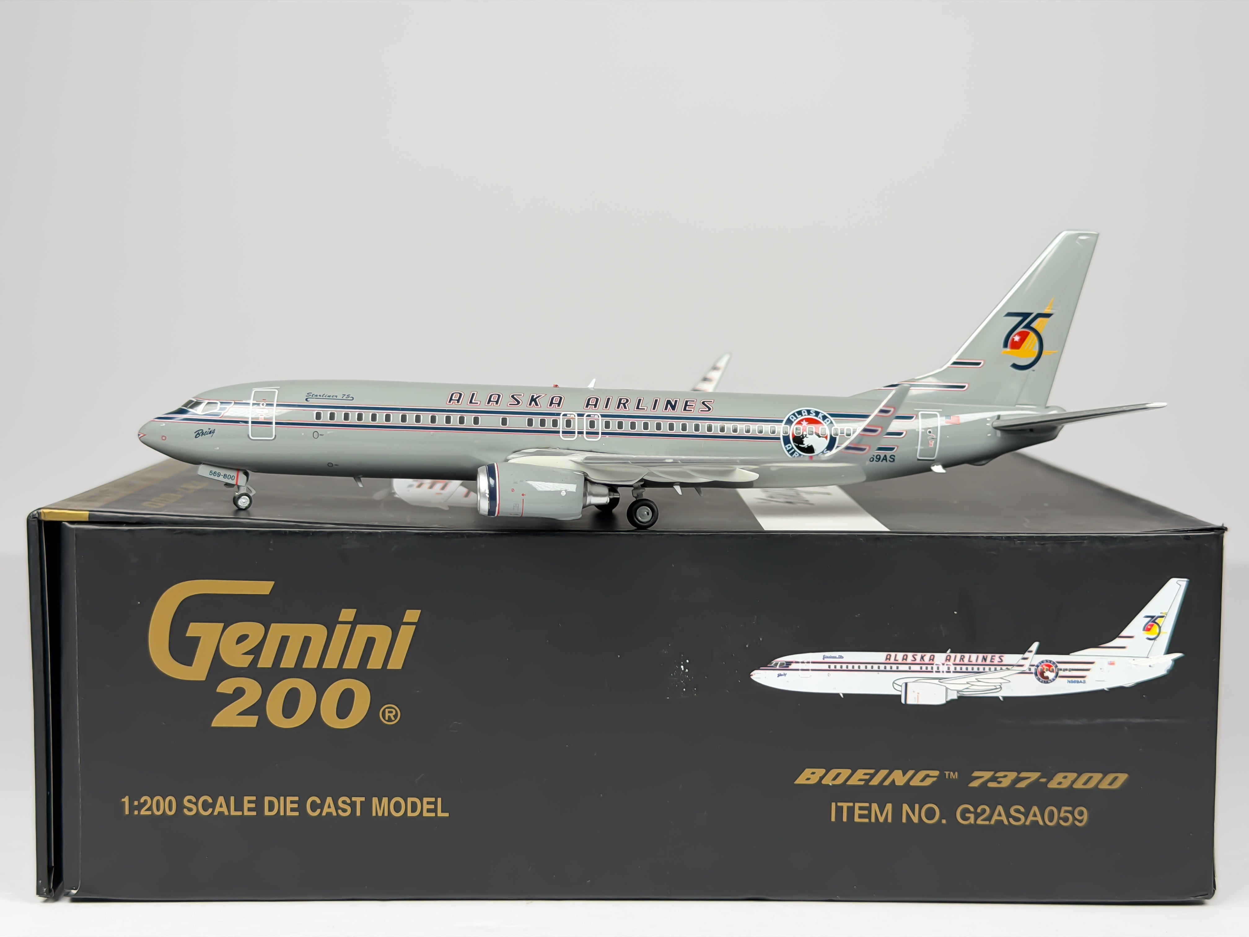 Alaska Airlines Boeing 737-800 1:200 Gemini Jets N569AS (G2ASA059)