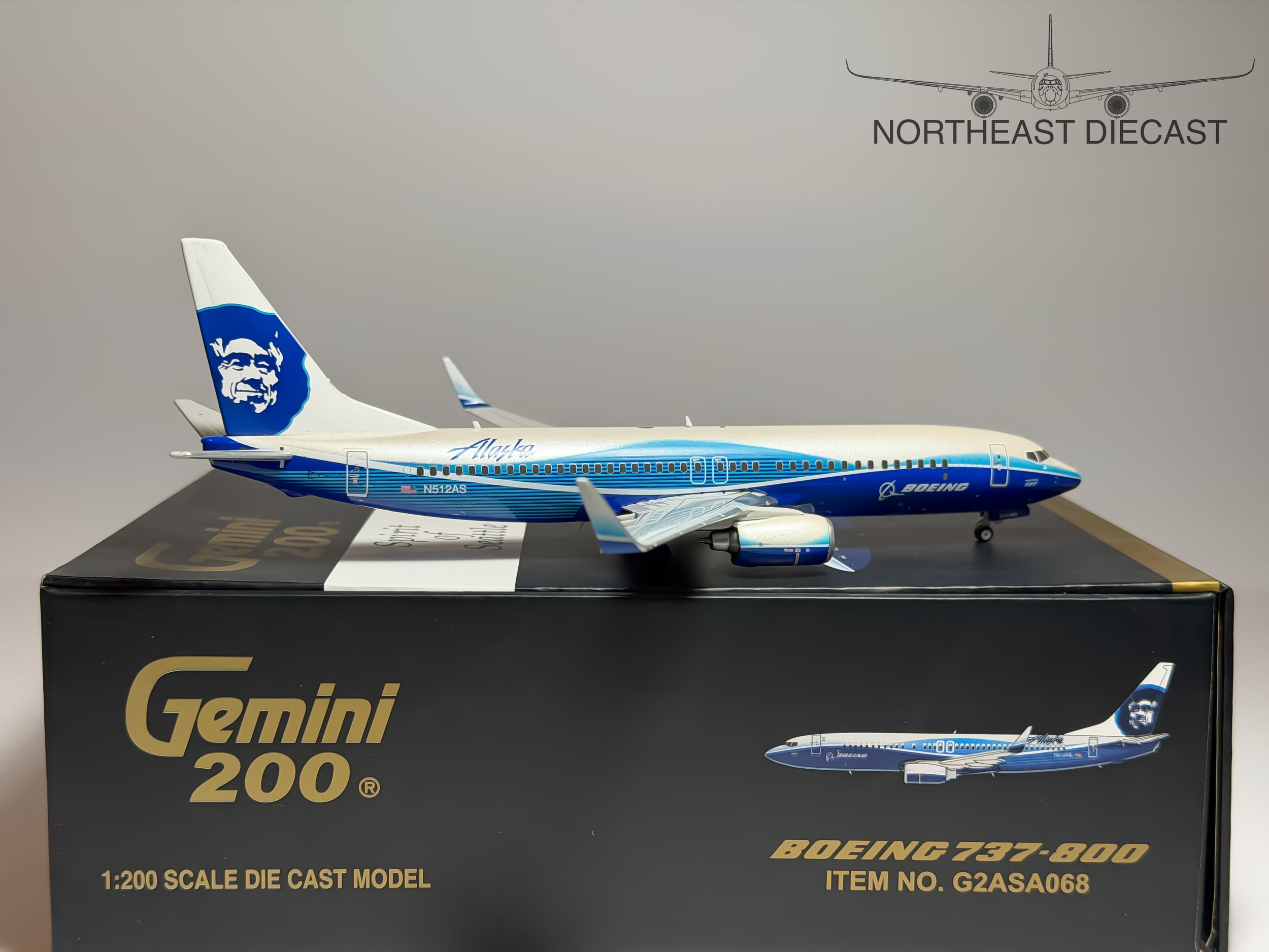 Alaska Airlines Boeing 737-800 1:200 Gemini Jets N512AS (G2ASA068)