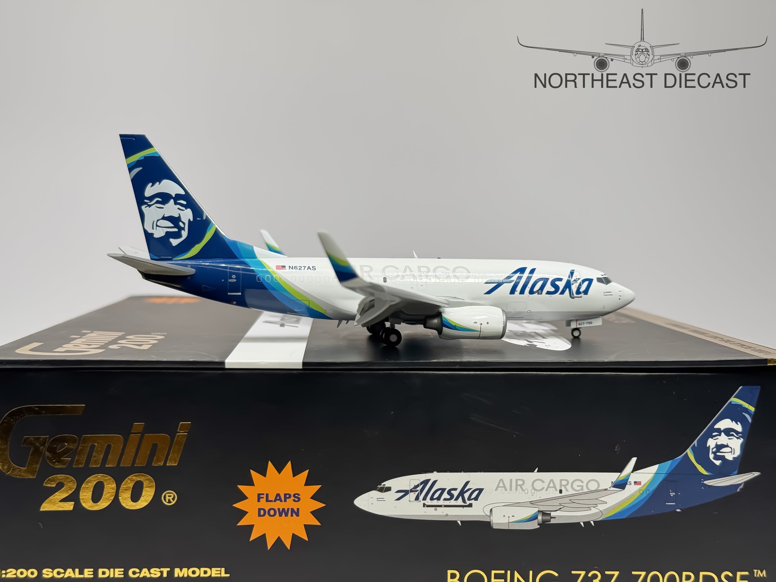 Alaska Air Cargo Boeing 737-700 1:200 Gemini Jets N627AS (G2ASA1019F)
