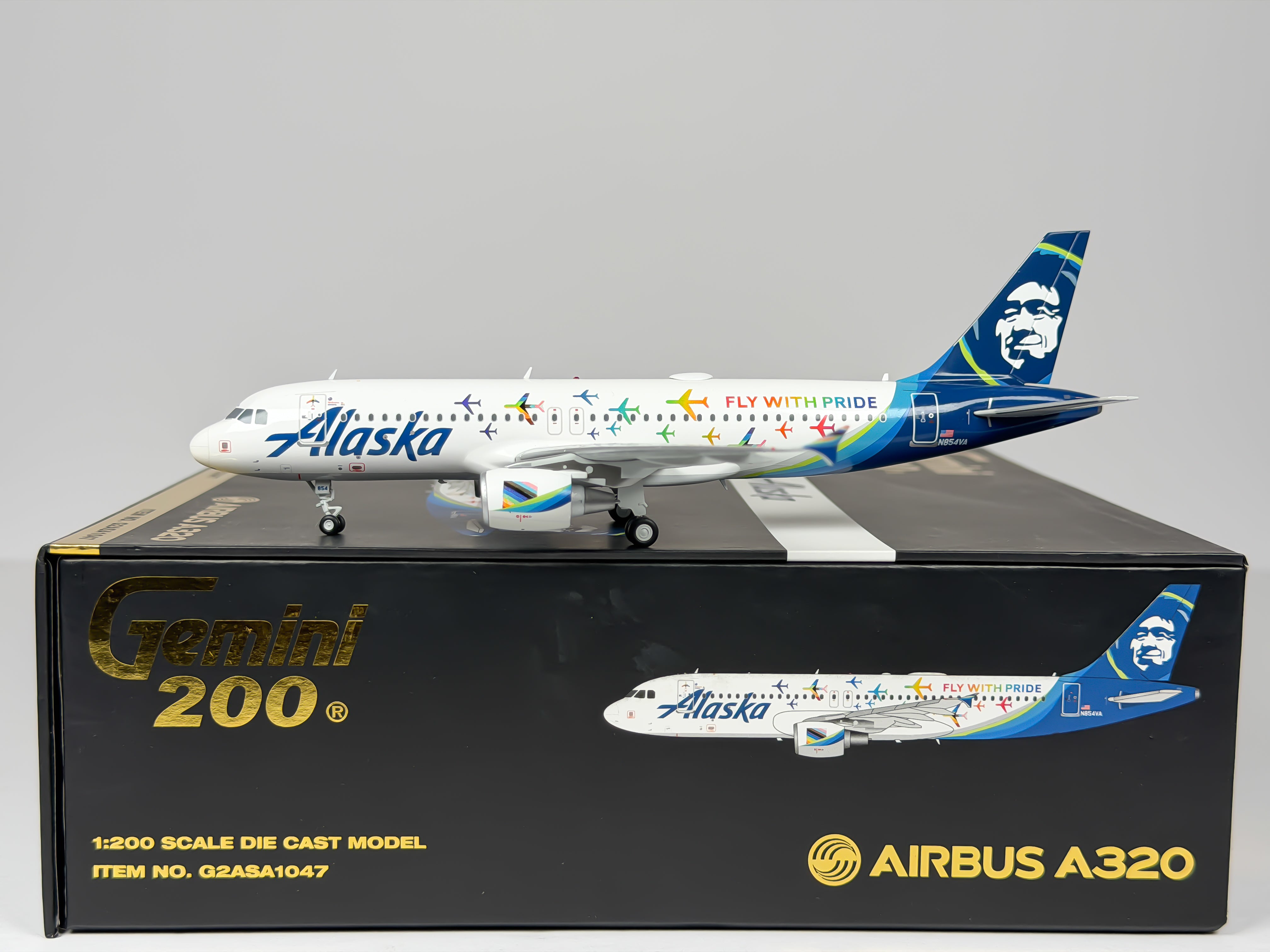 Alaska Airlines Airbus A320 1:200 Gemini Jets N854VA (G2ASA1047)