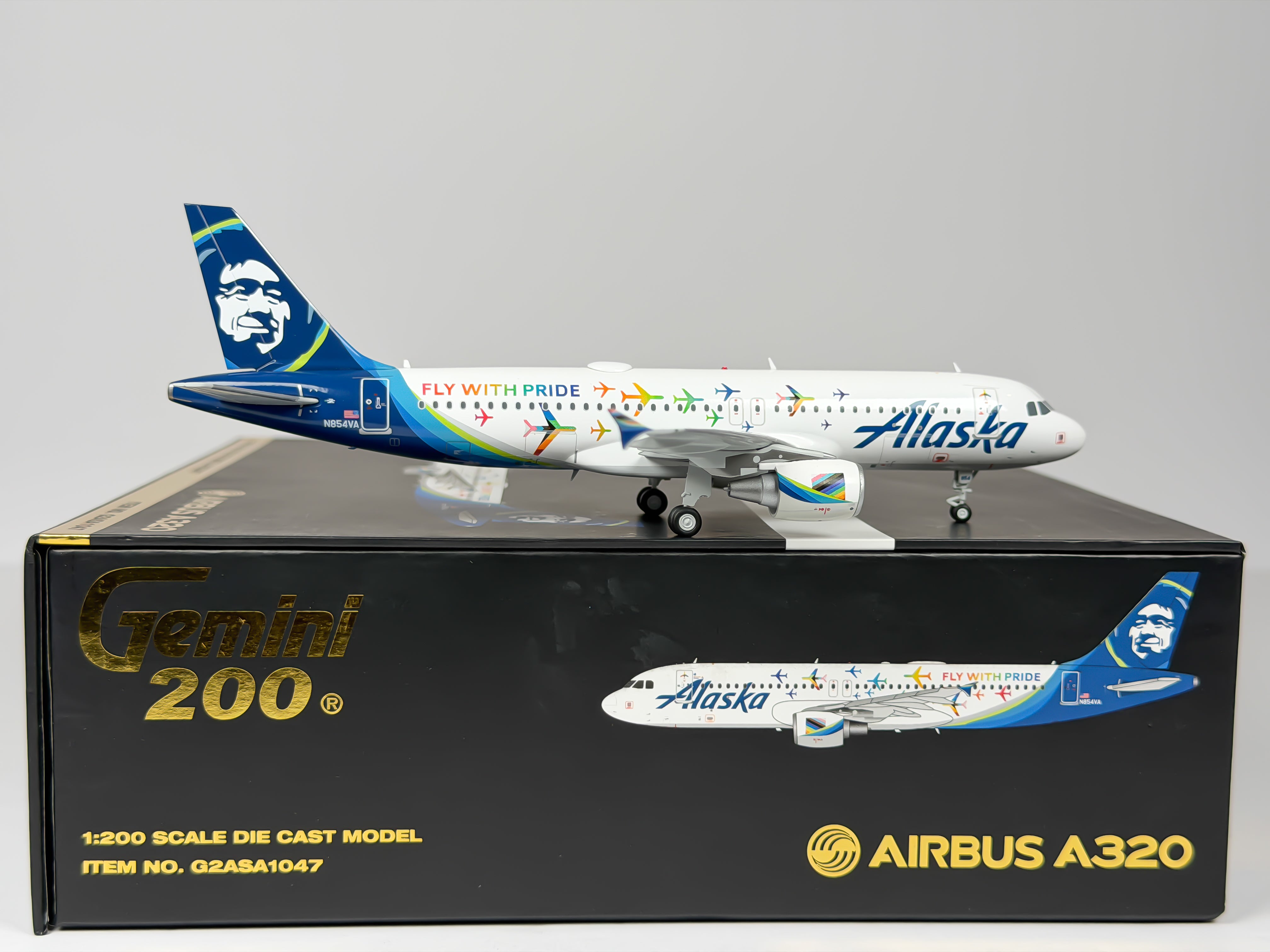 Alaska Airlines Airbus A320 1:200 Gemini Jets N854VA (G2ASA1047)