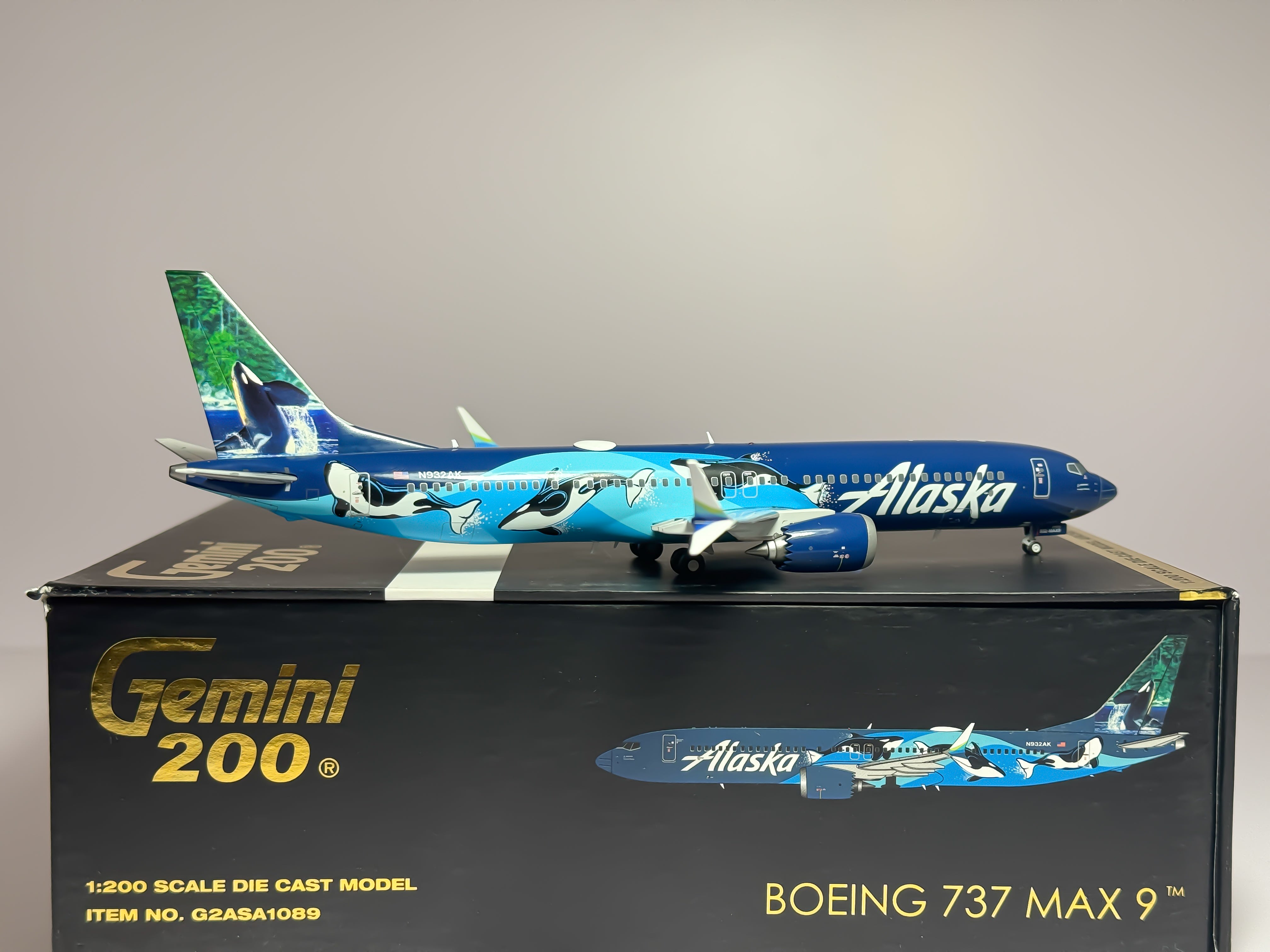 Alaska Airlines Boeing 737 MAX 8 1:200 Gemini Jets N932AK (G2ASA1089)