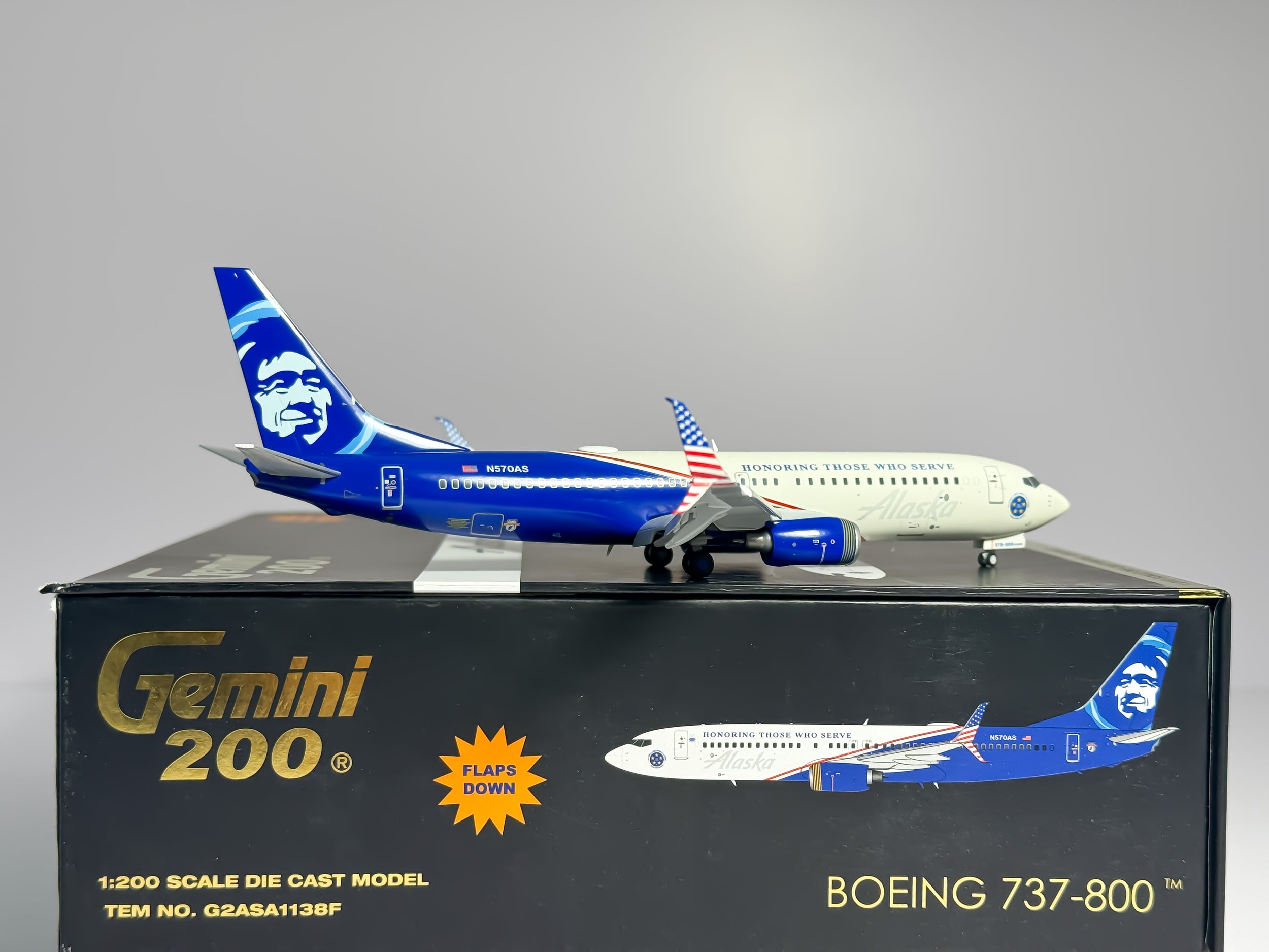 Alaska Airlines Boeing 737-800 1:200 Gemini Jets N570AS (G2ASA1138)