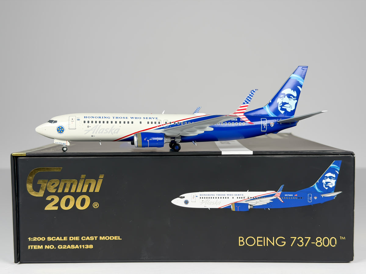 Alaska Airlines Boeing 737-800 1:200 Gemini Jets N570AS (G2ASA1138)
