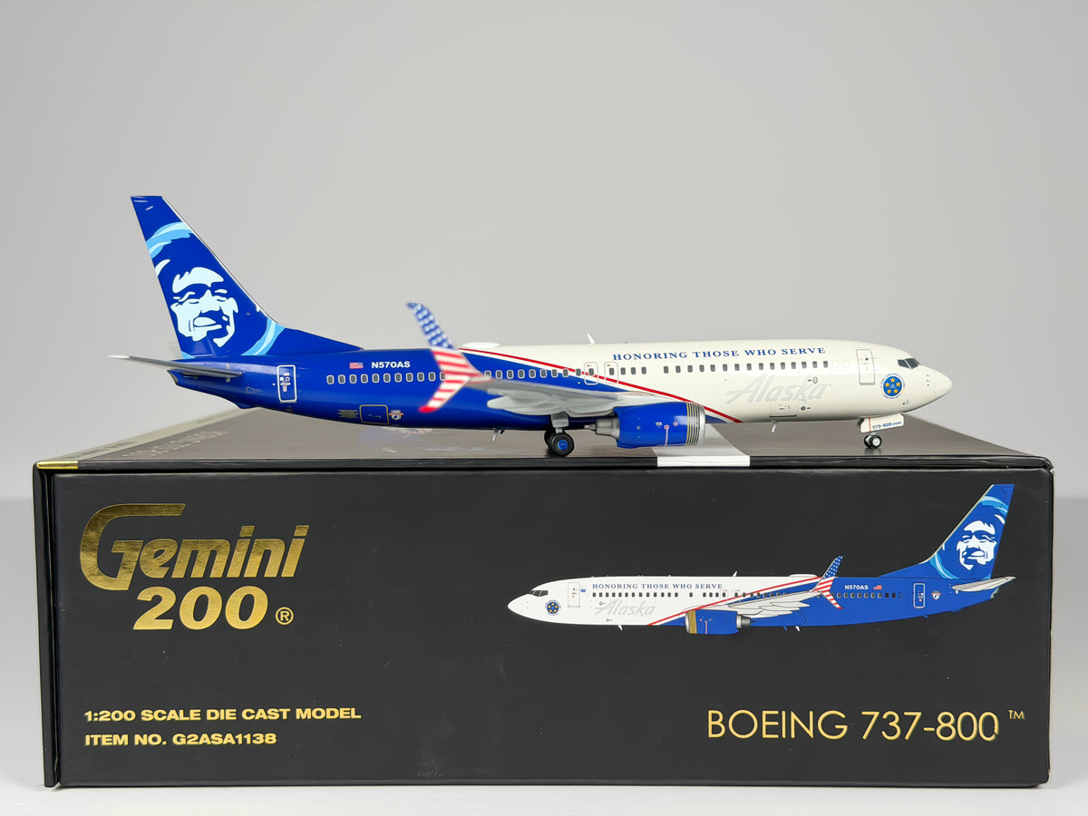 Alaska Airlines Boeing 737-800 1:200 Gemini Jets N570AS (G2ASA1138)