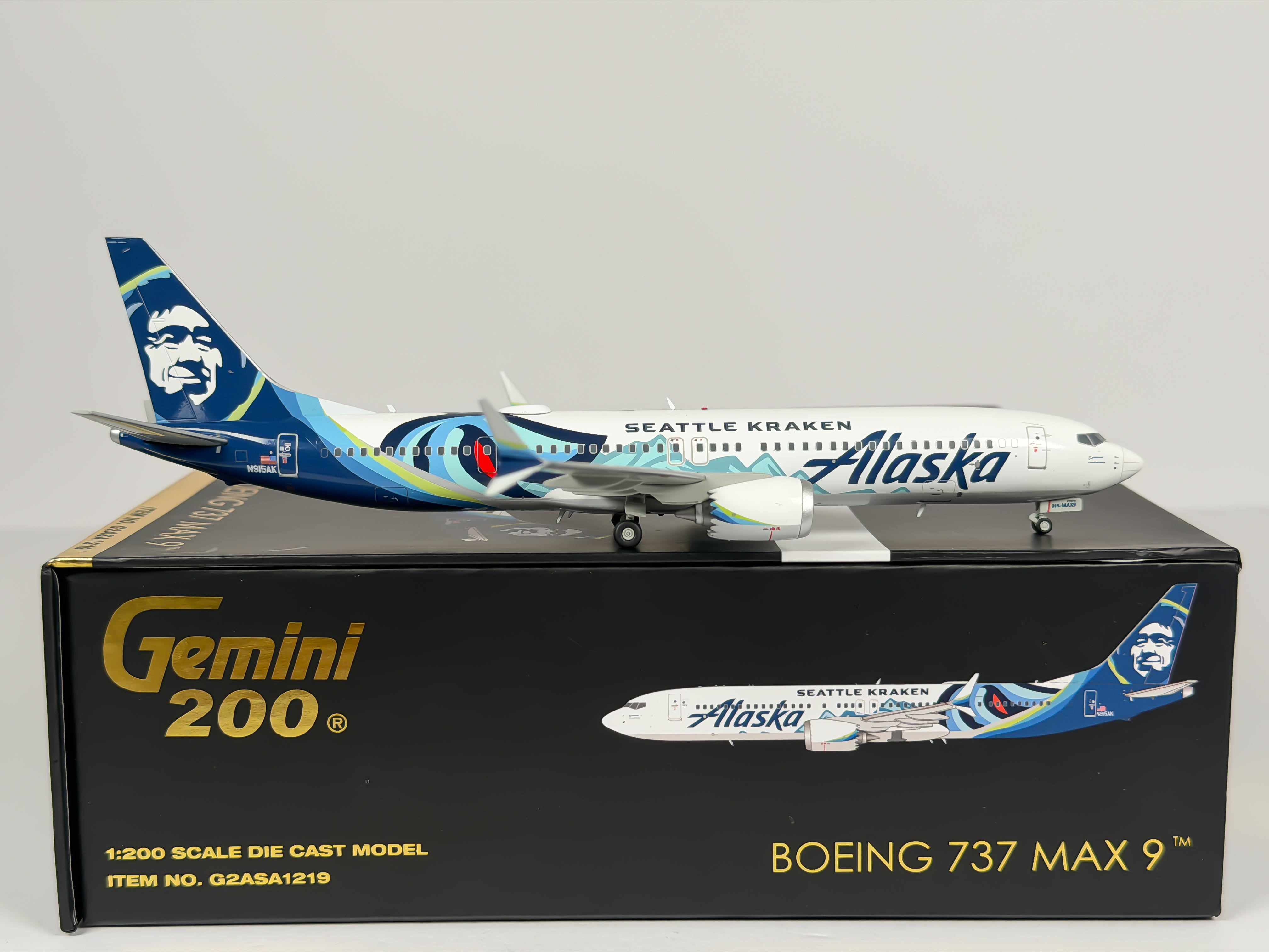 Alaska Airlines Boeing 737 MAX 9 1:200 Gemini Jets N915AK (G2ASA1219)