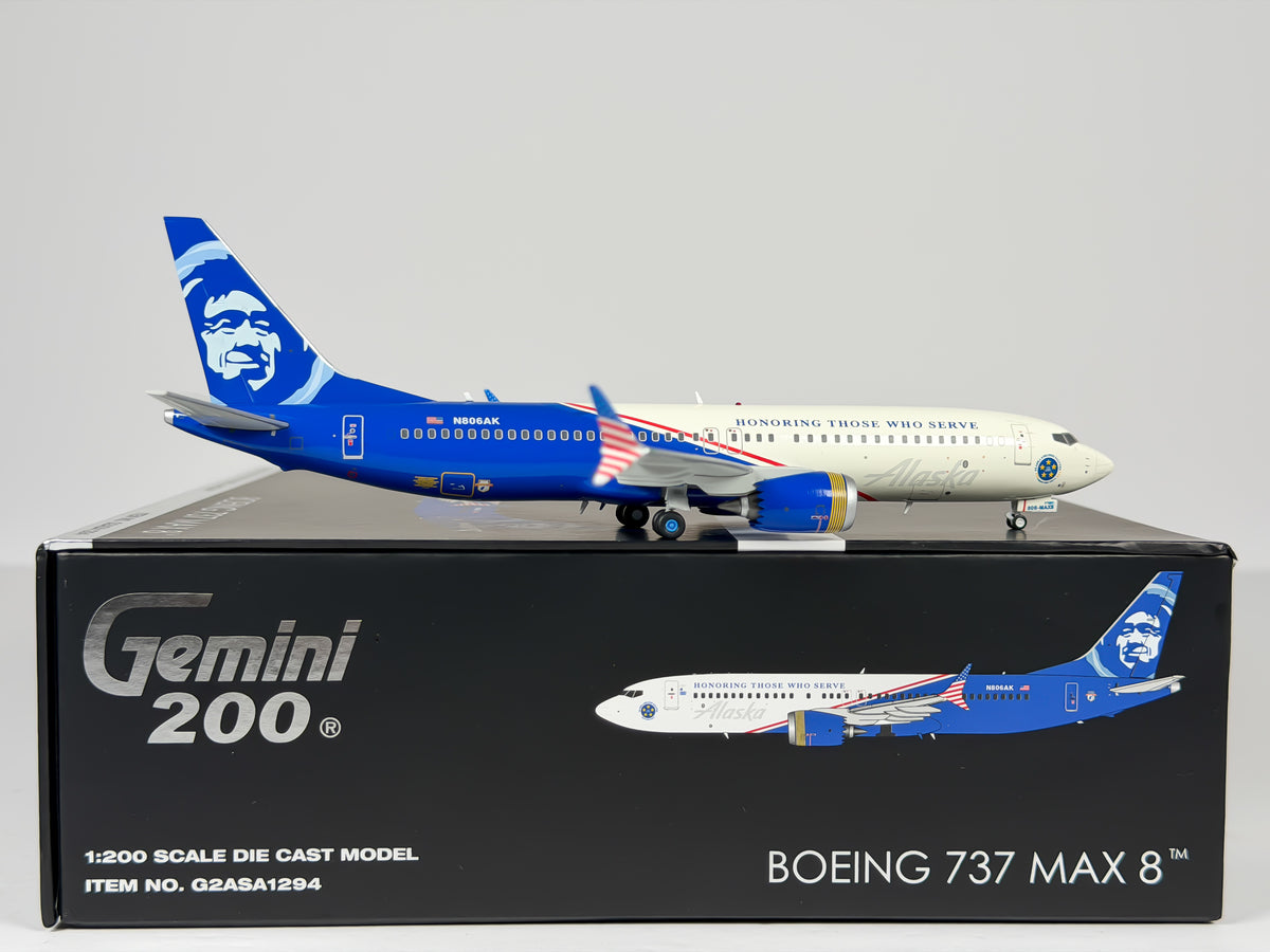 Alaska Airlines Boeing 737 MAX 8 1:200 Gemini Jets N806AK (G2ASA1294)