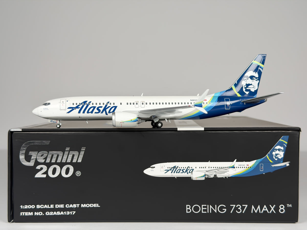 Alaska Airlines Boeing 737 MAX 8 1:200 Gemini Jets N801AK (G2ASA1317)