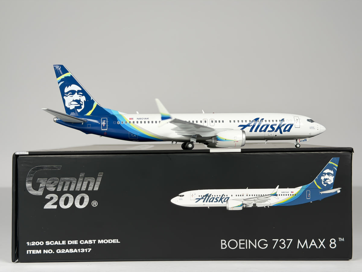 Alaska Airlines Boeing 737 MAX 8 1:200 Gemini Jets N801AK (G2ASA1317)