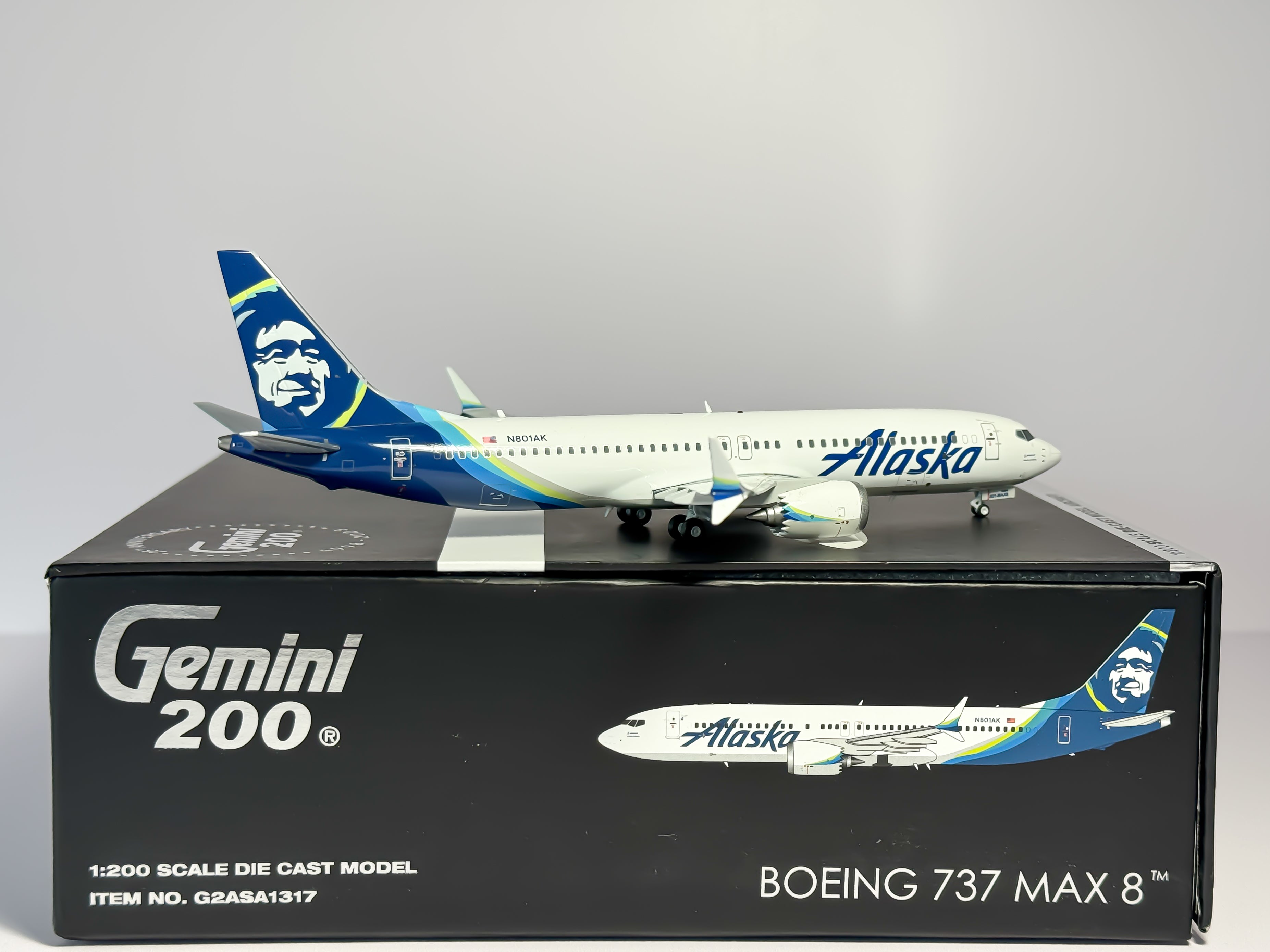 Alaska Airlines Boeing 737 MAX 8 1:200 Gemini Jets N801AK (G2ASA1317)