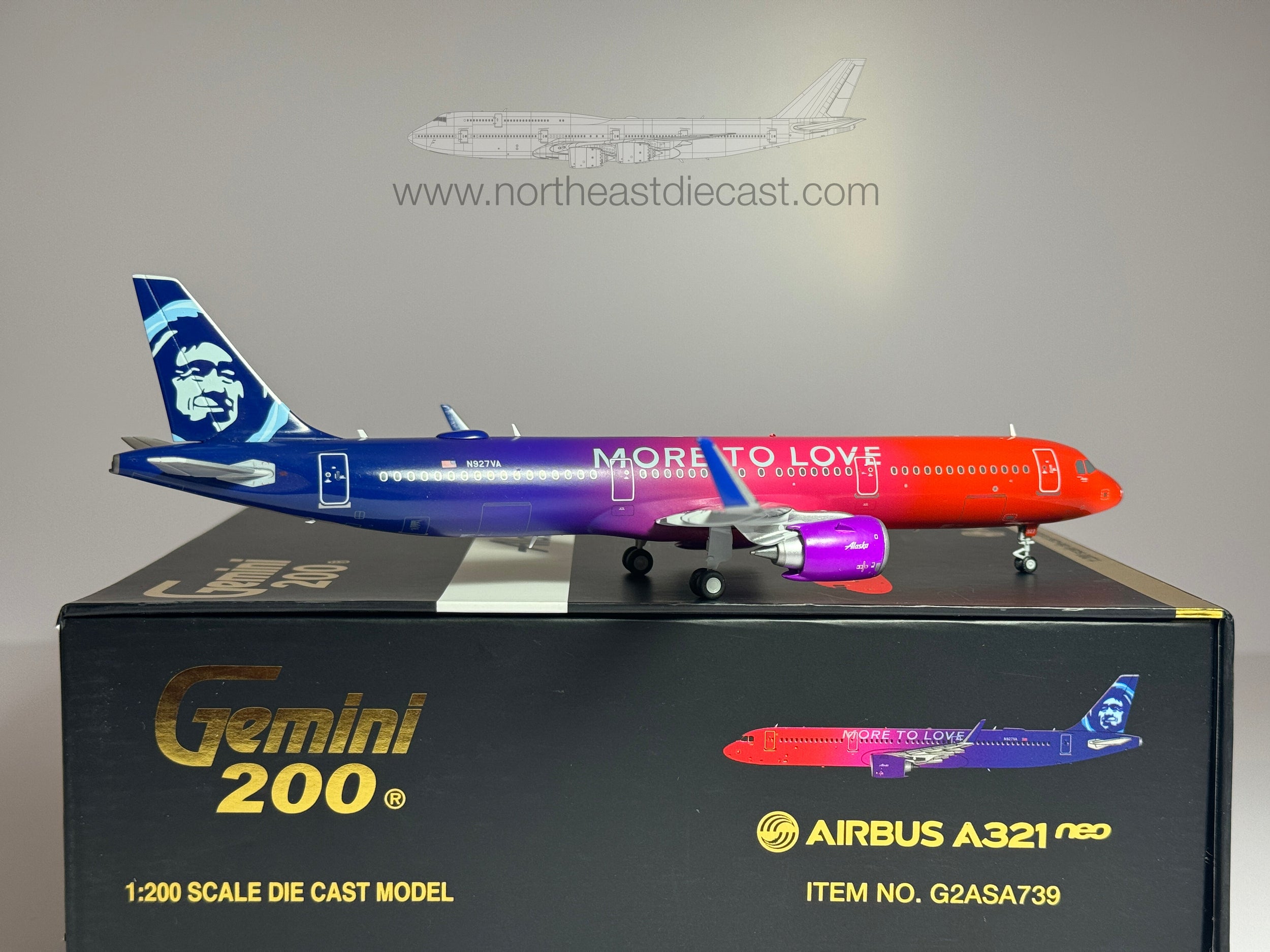 Alaska Airlines Airbus A321neo 1:200 Gemini Jets N927VA (G2ASA739)