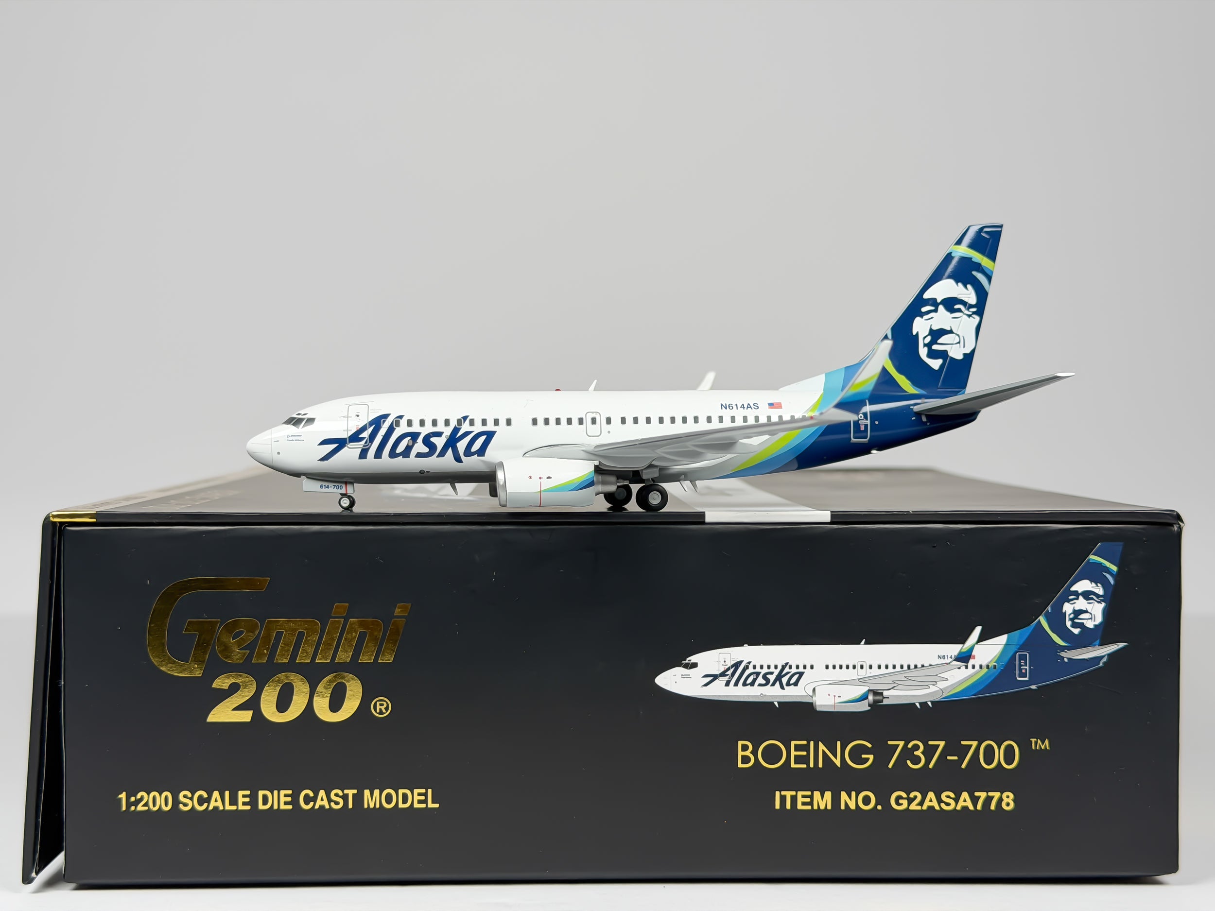 Alaska Airlines Boeing 737-700 1:200 Gemini Jets N614AS (G2ASA778)