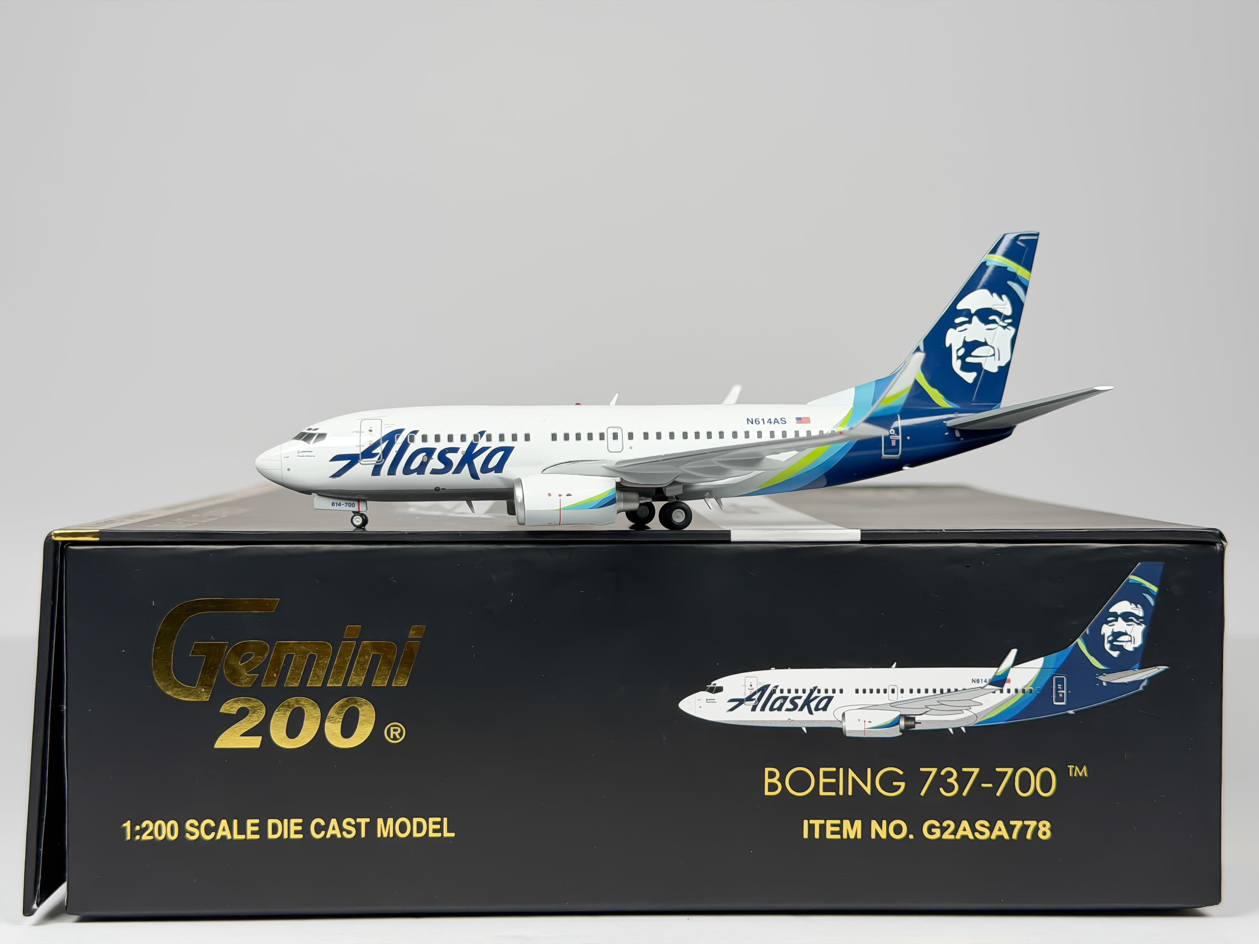 Alaska Airlines Boeing 737-700 1:200 Gemini Jets N614AS (G2ASA778)