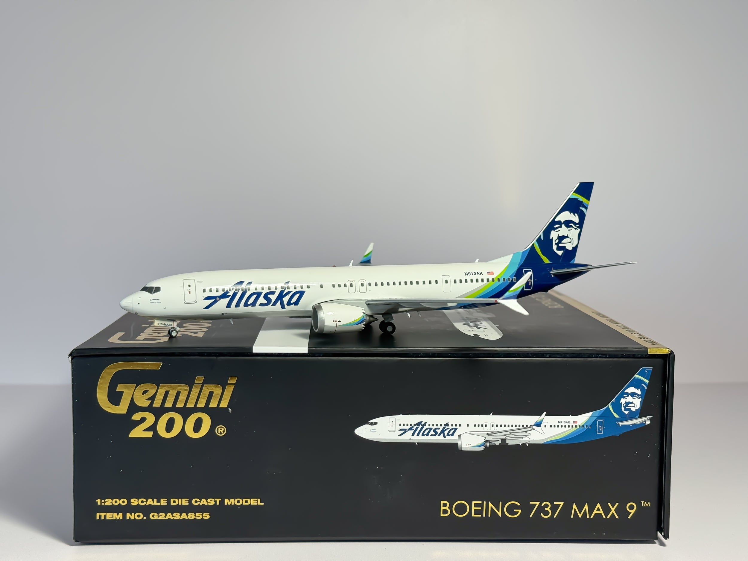 Alaska Airlines Boeing 737 MAX 9 1:200 Gemini Jets N913AK (G2ASA855)