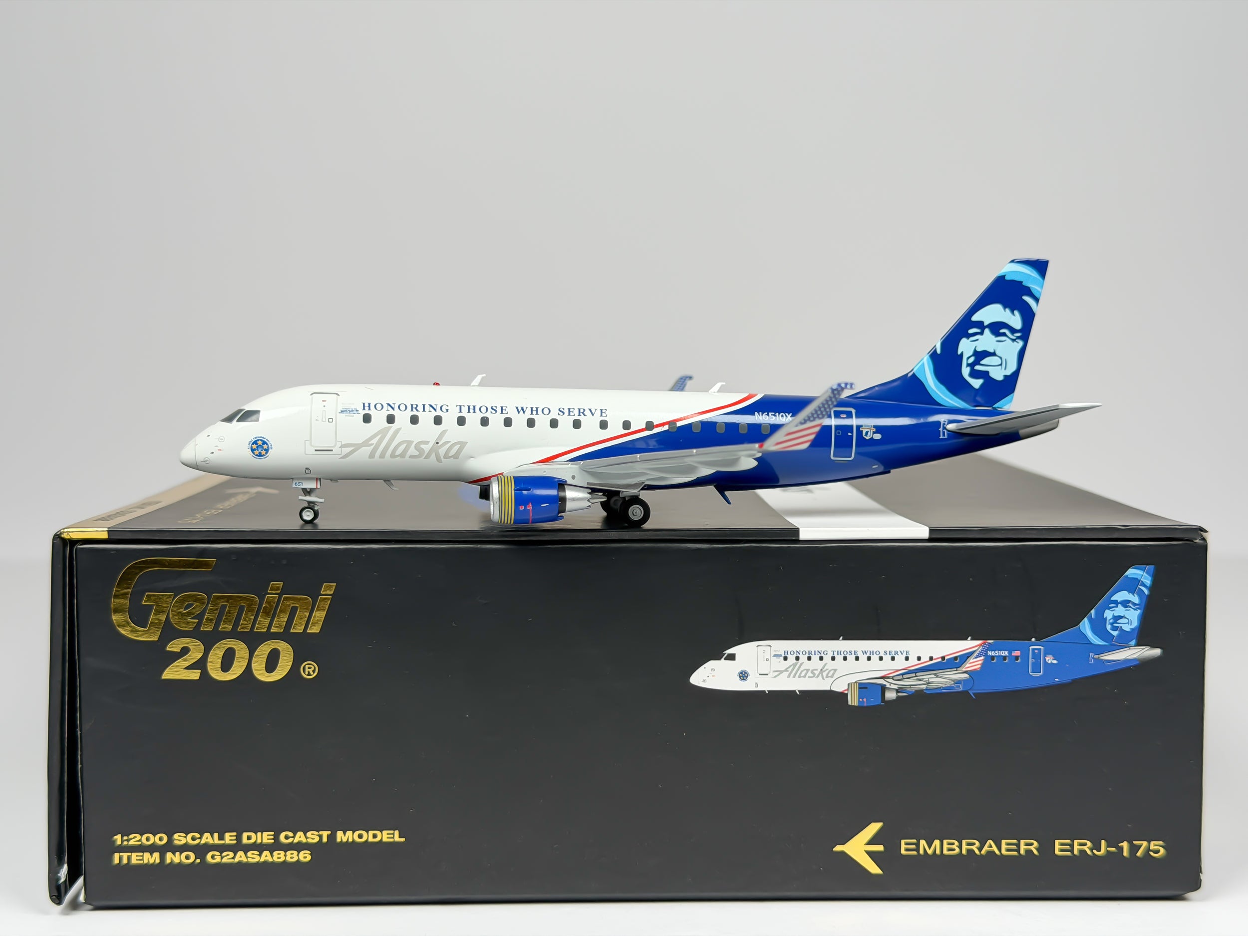 Alaska Airlines Embraer E175 1:200 Gemini Jets N651QX (G2ASA886)