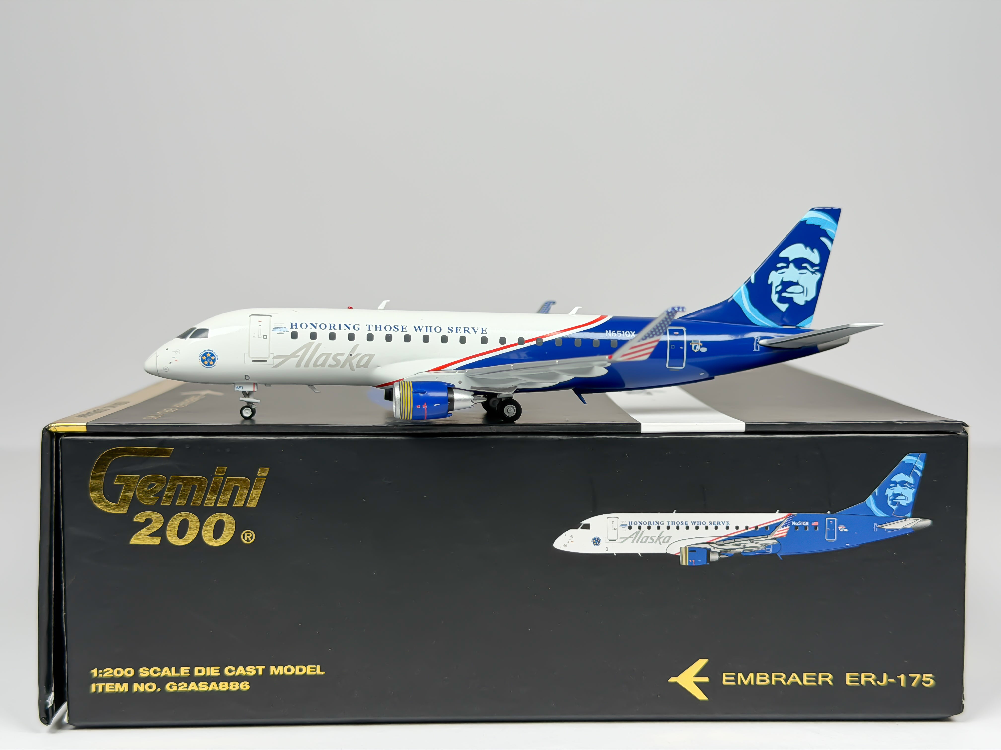 Alaska Airlines Embraer E175 1:200 Gemini Jets N651QX (G2ASA886)