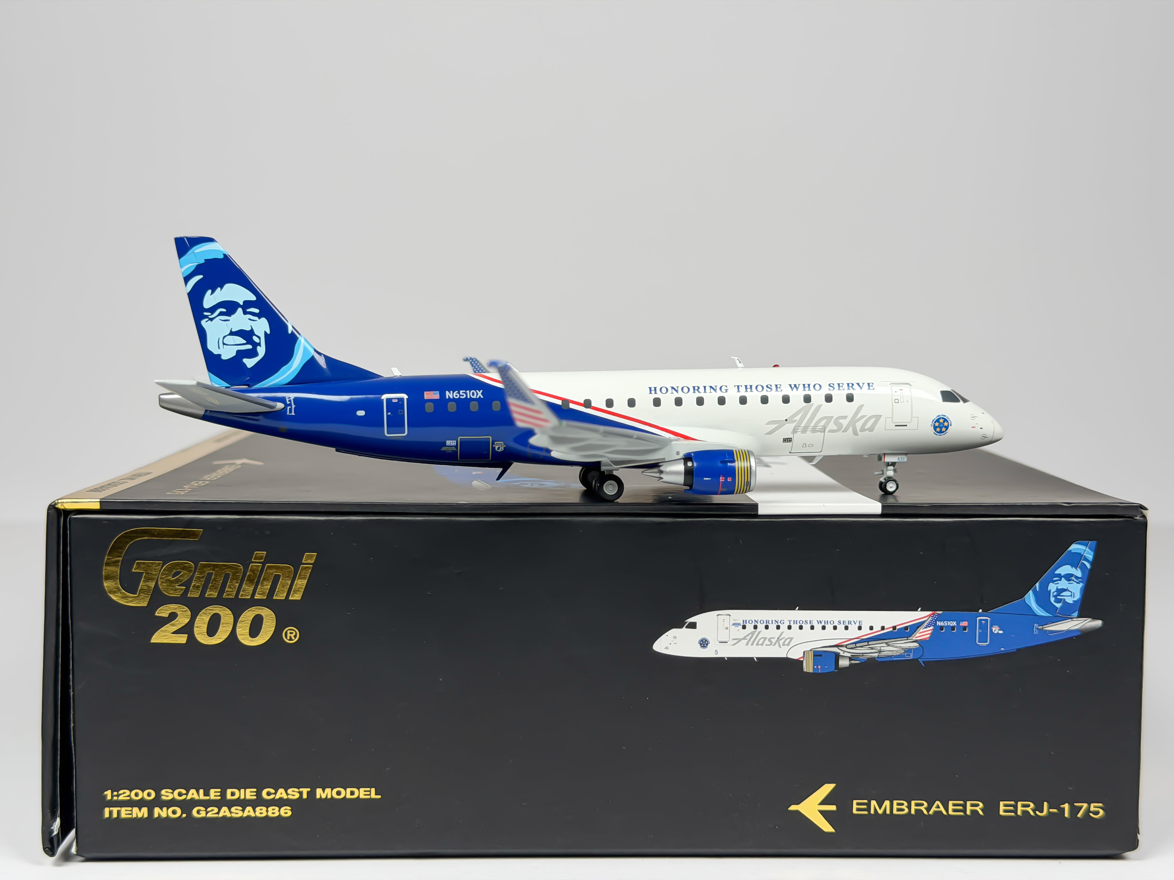 Alaska Airlines Embraer E175 1:200 Gemini Jets N651QX (G2ASA886)