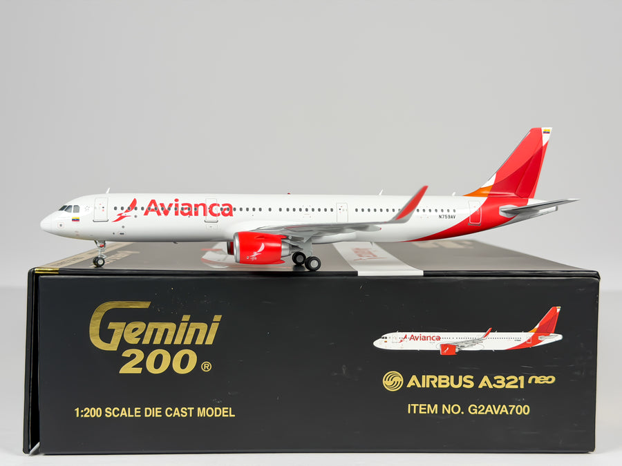 Avianca Colombia Airbus A321neo 1:200 Gemini Jets N759AV (G2AVA700)