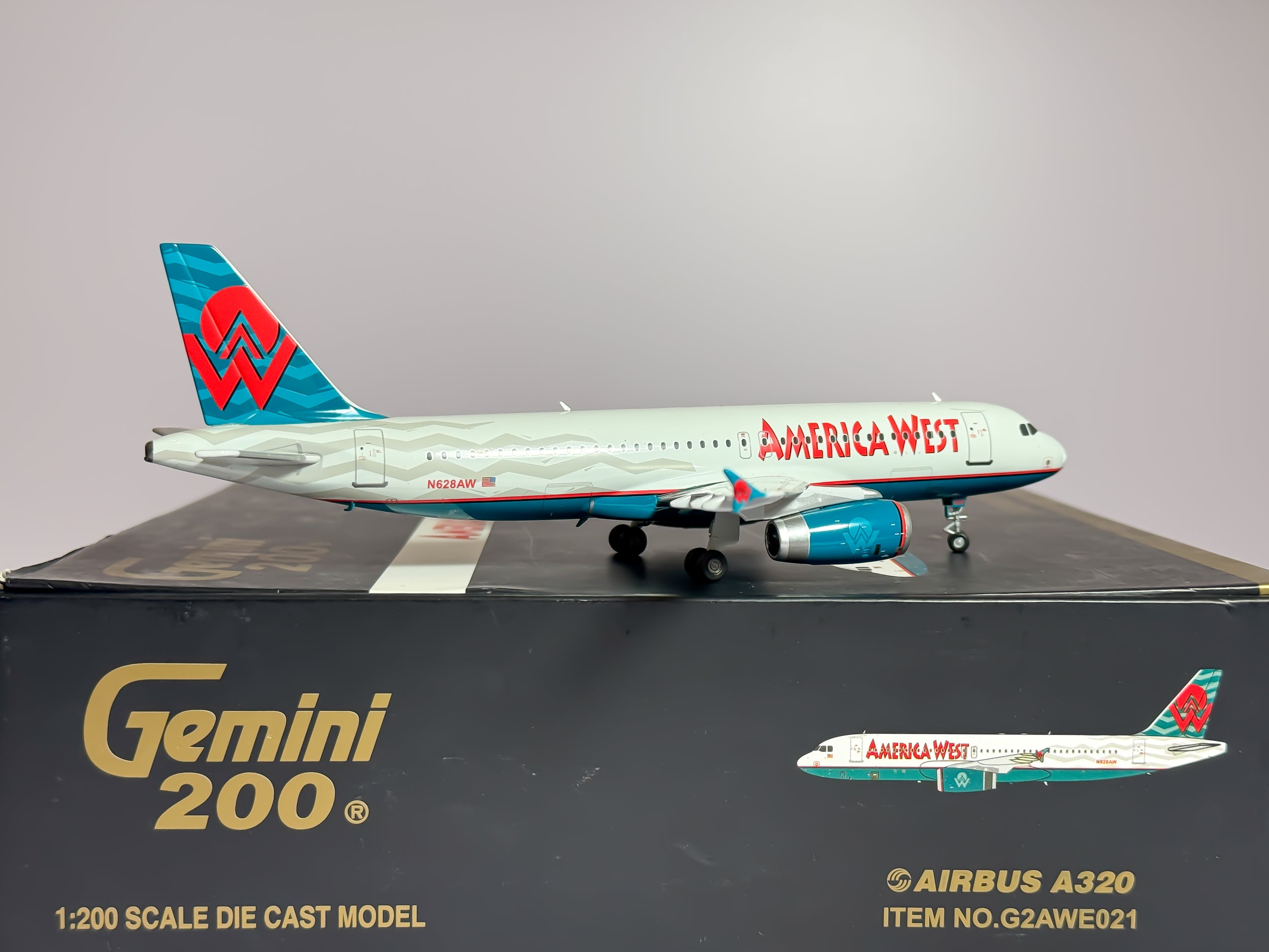 America West Airbus A320 1:200 Gemini Jets N628AW (G2AWE021)
