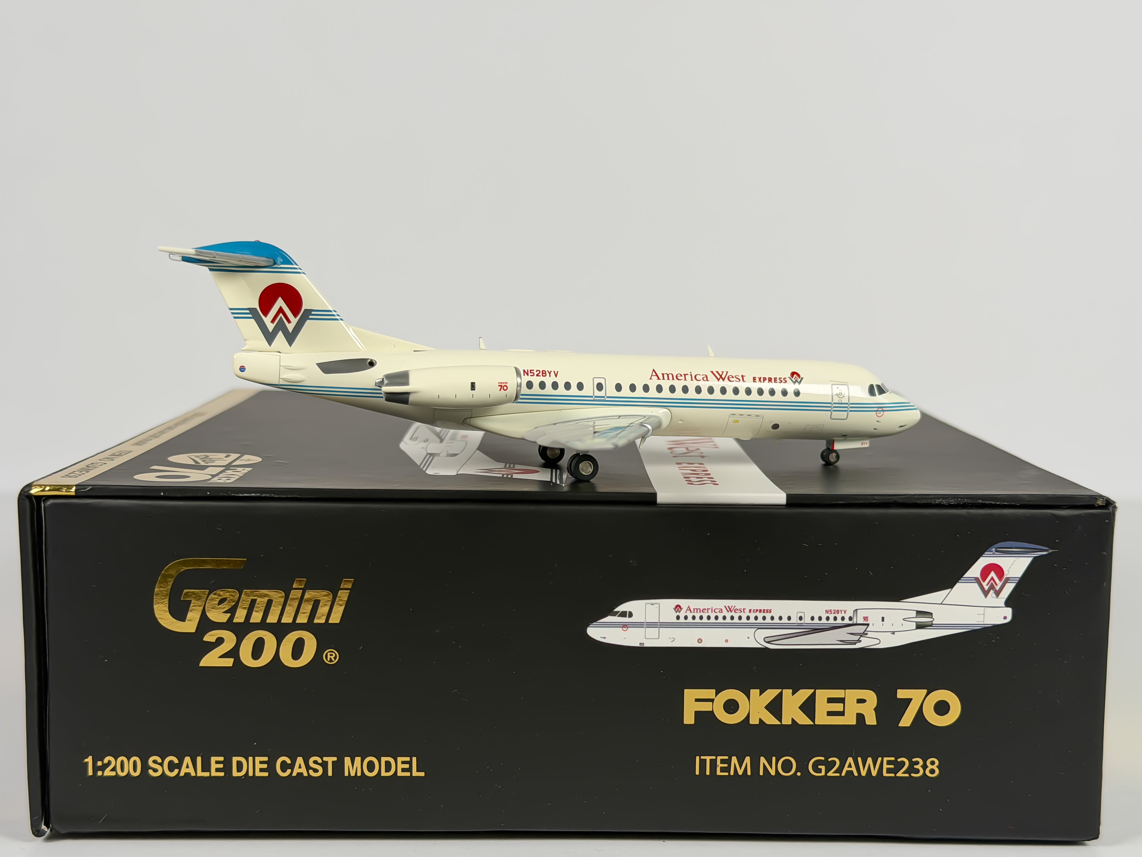 America West Express Fokker 70 1:200 Gemini Jets N528YV (G2AWE238)
